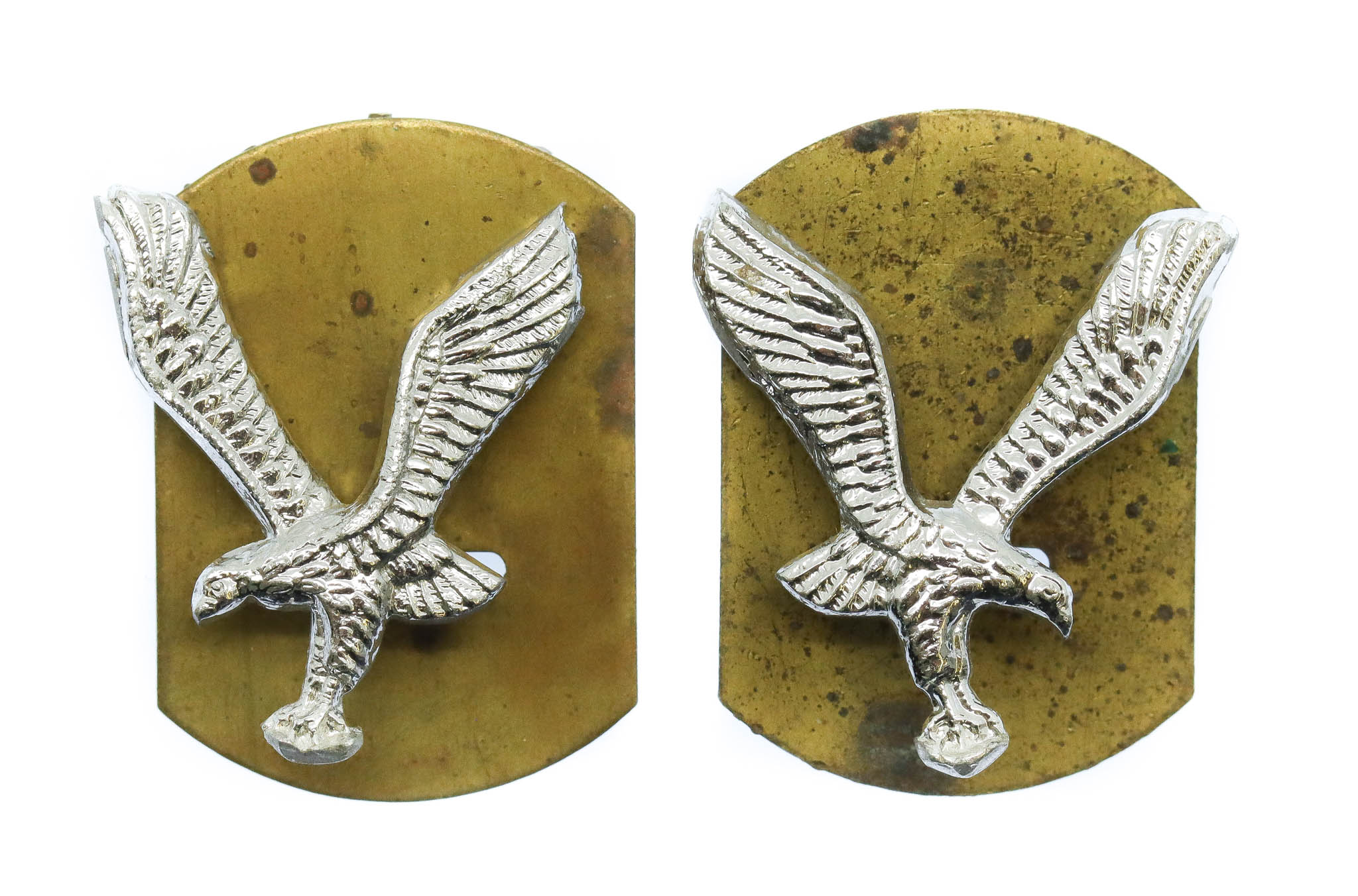 Pair of Army Air Corps Anodised (Staybrite) Collar Badges (2nd Pattern)