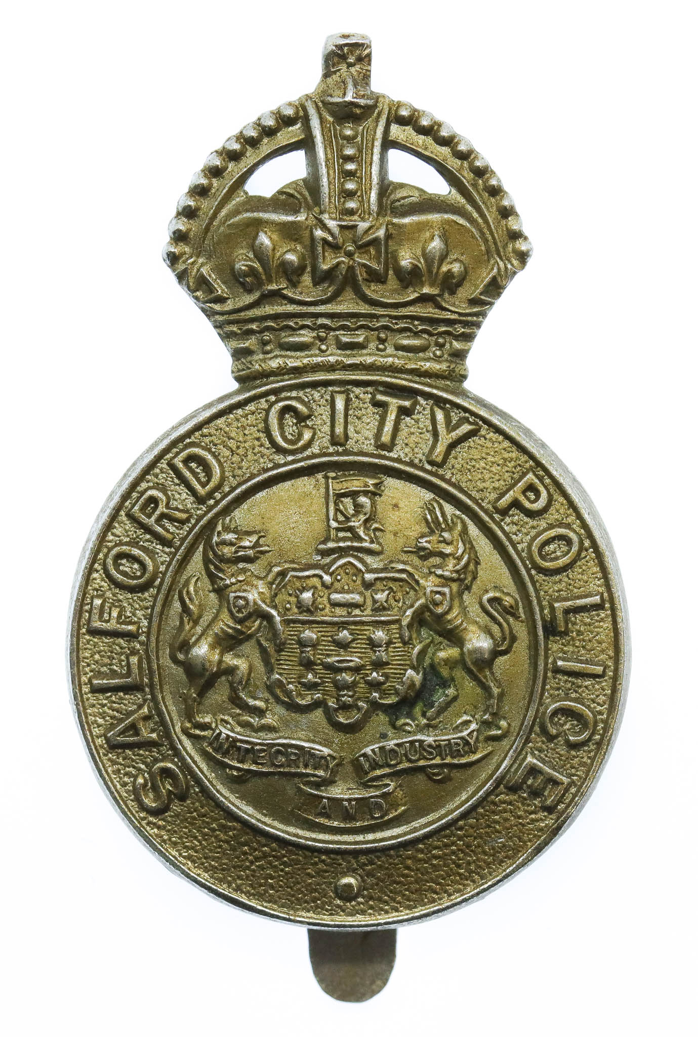 Salford City Police Cap Badge - King's Crown