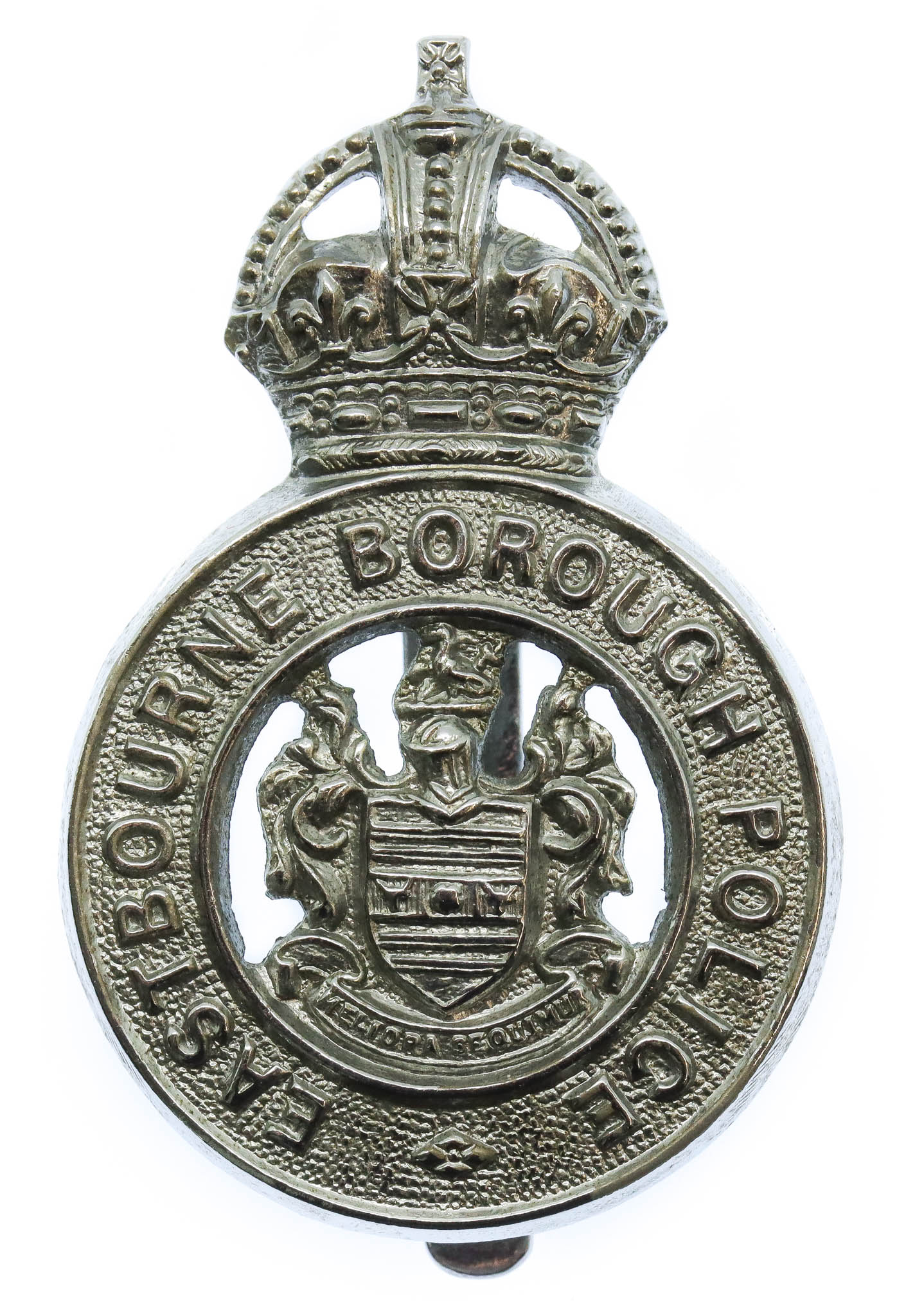 Eastbourne Borough Police Cap Badge - King's Crown