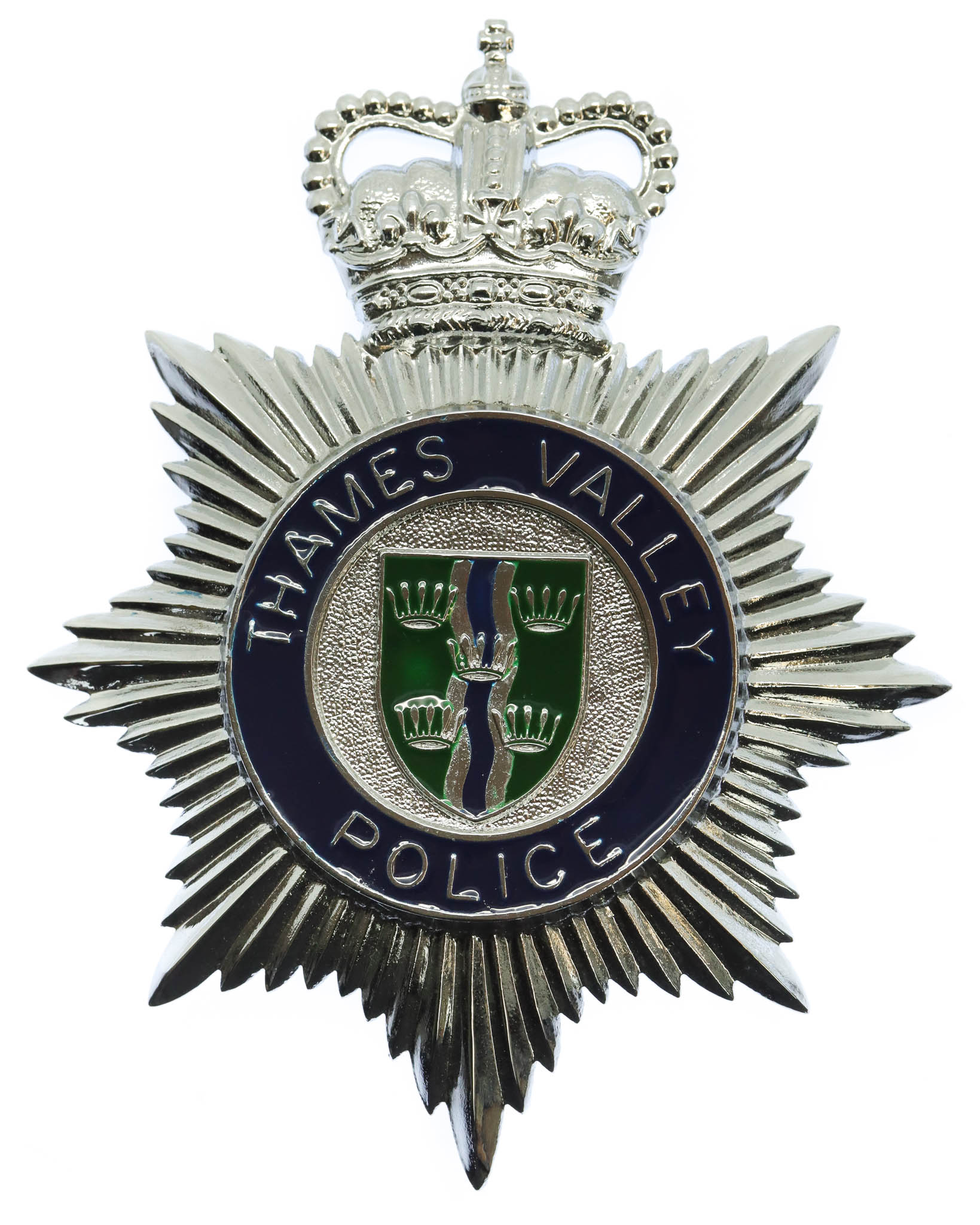 Thames Valley Police Enamelled Helmet Plate - Queen's Crown