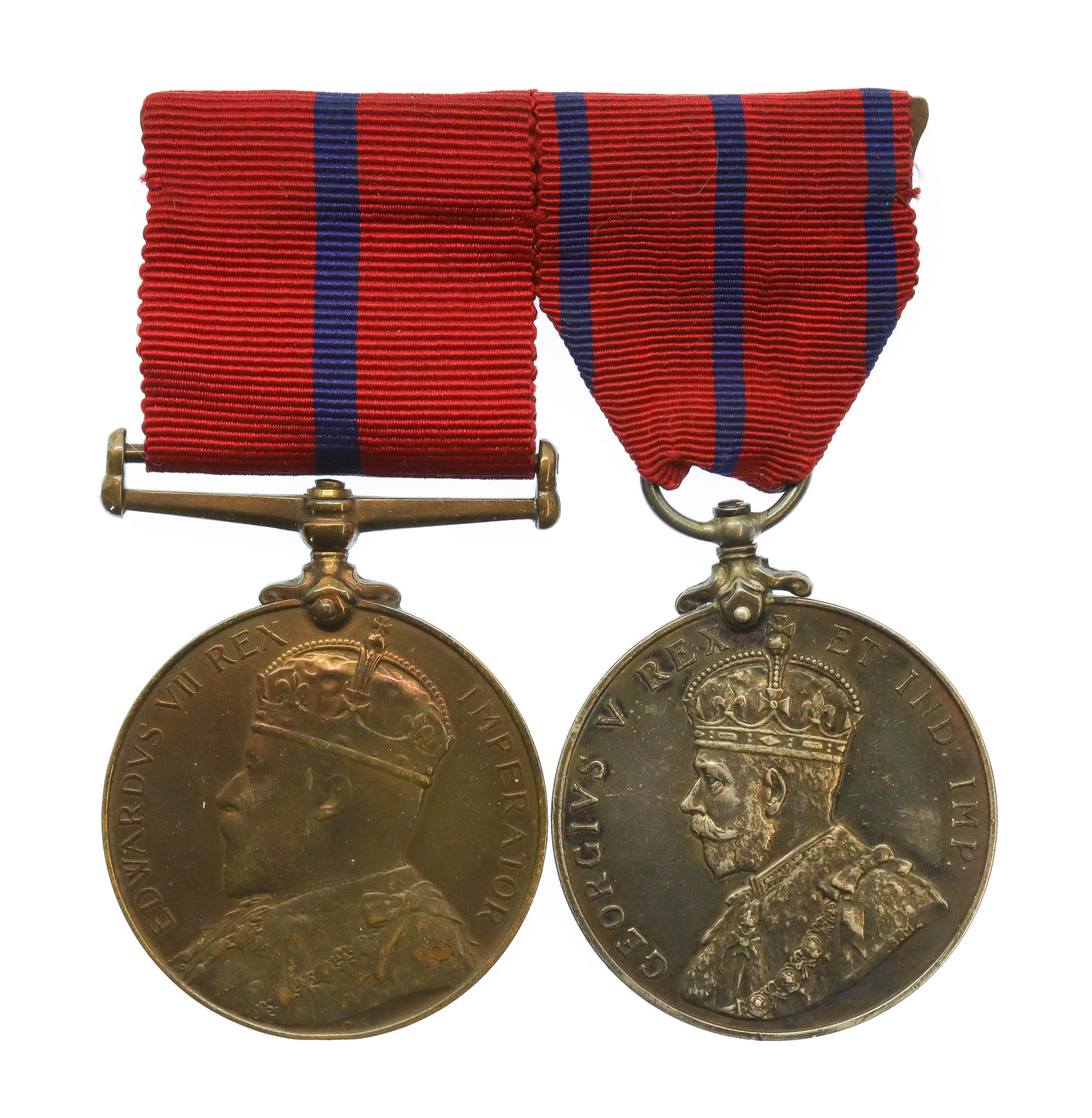 City of London Police 1902 and 1911 Coronation Medal Pair - P.S. G. Angier