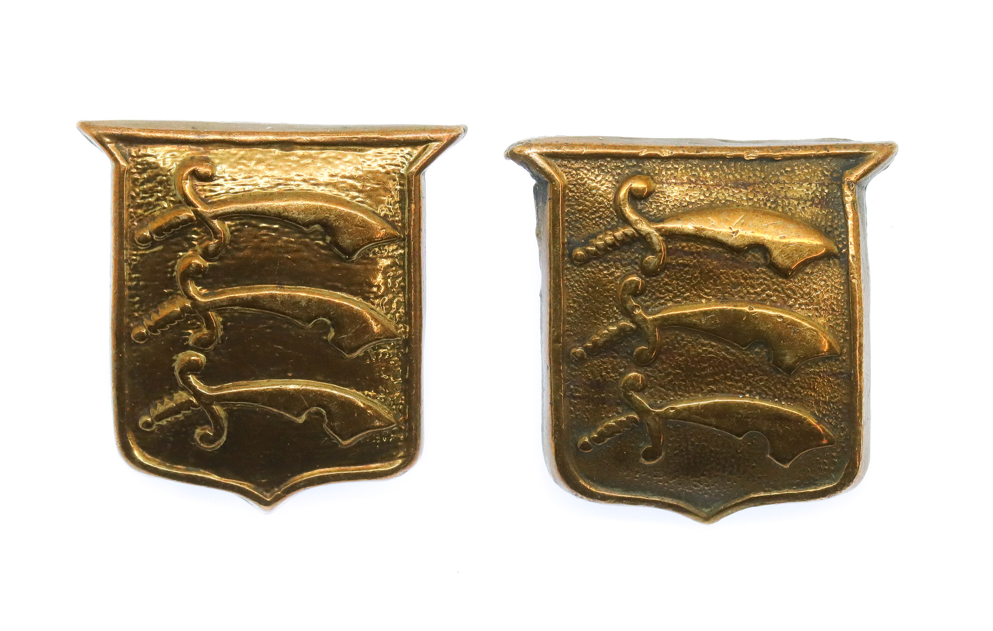 Pair of Essex Regiment Collar Badges