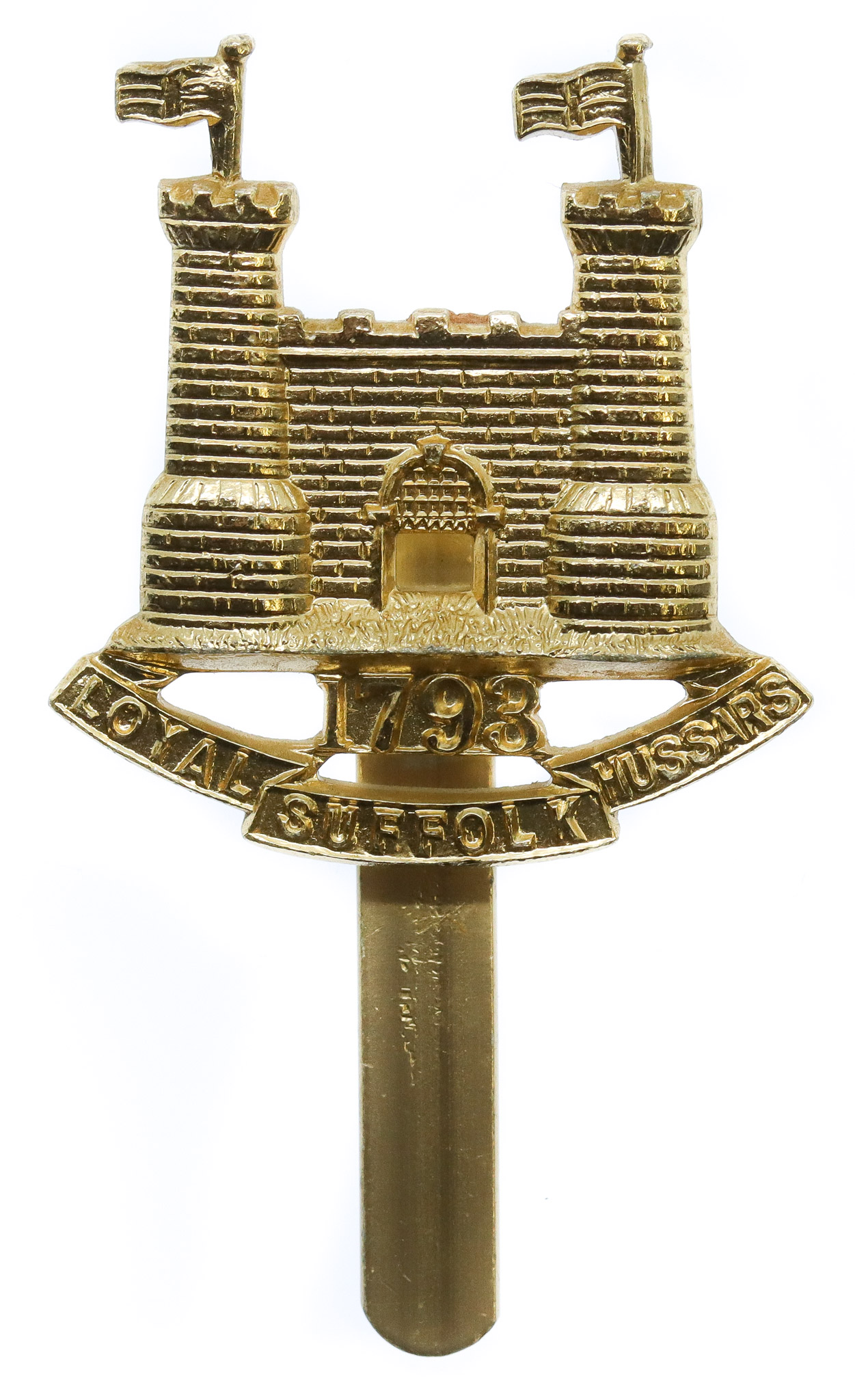 Loyal Suffolk Hussars Anodised (Staybrite) Beret Badge