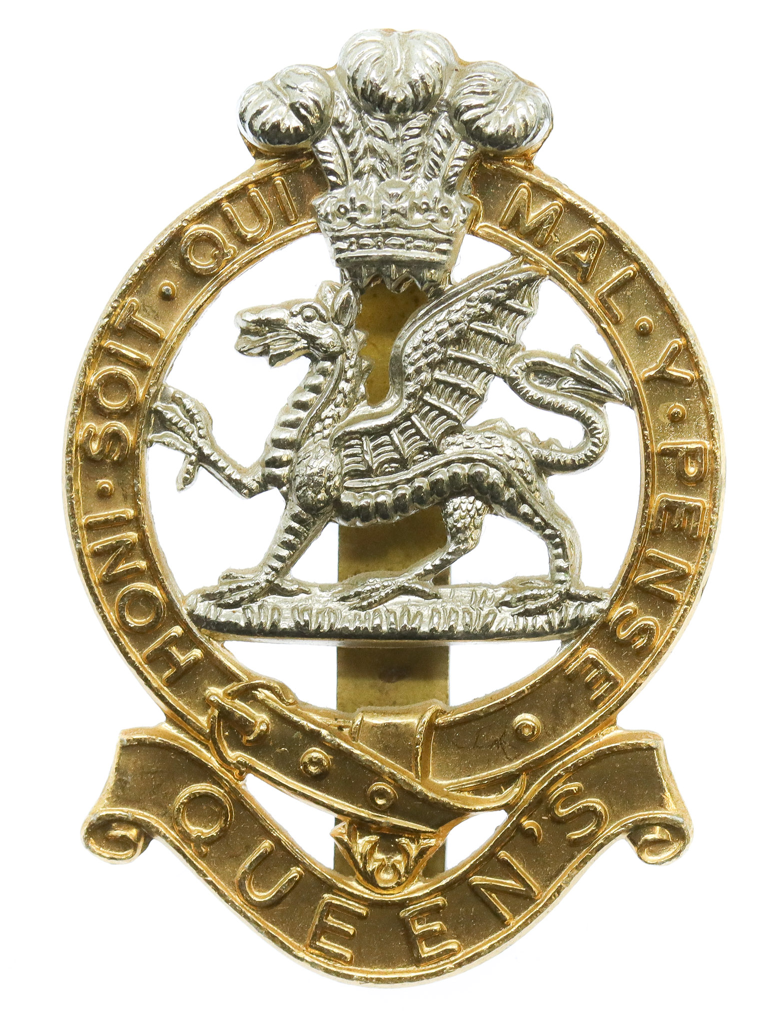 Queen's Royal Regiment Anodised (Staybrite) Cap Badge