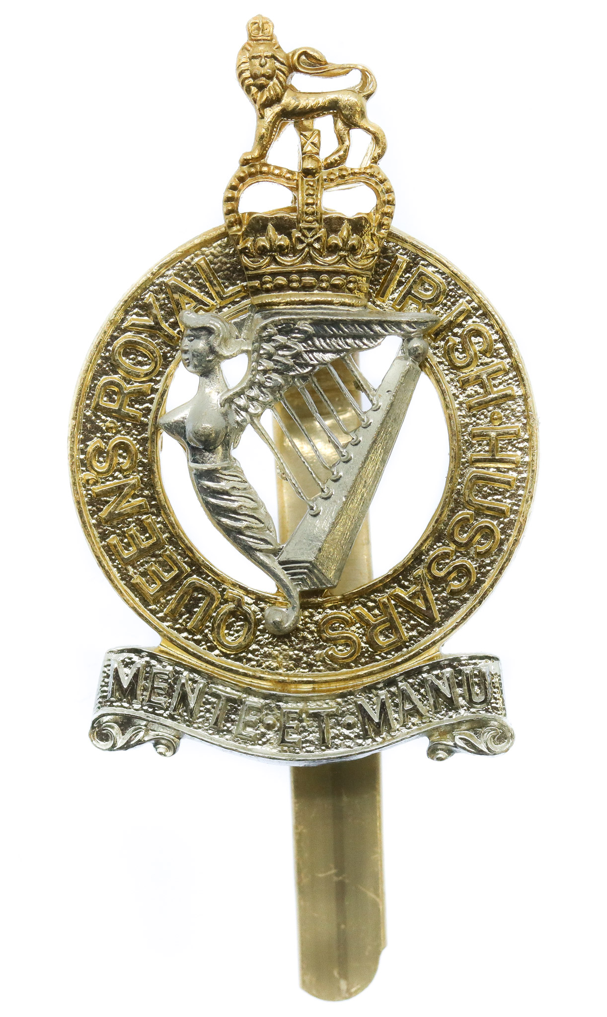 Queen's Royal Irish Hussars Anodised (Staybrite) Cap Badge