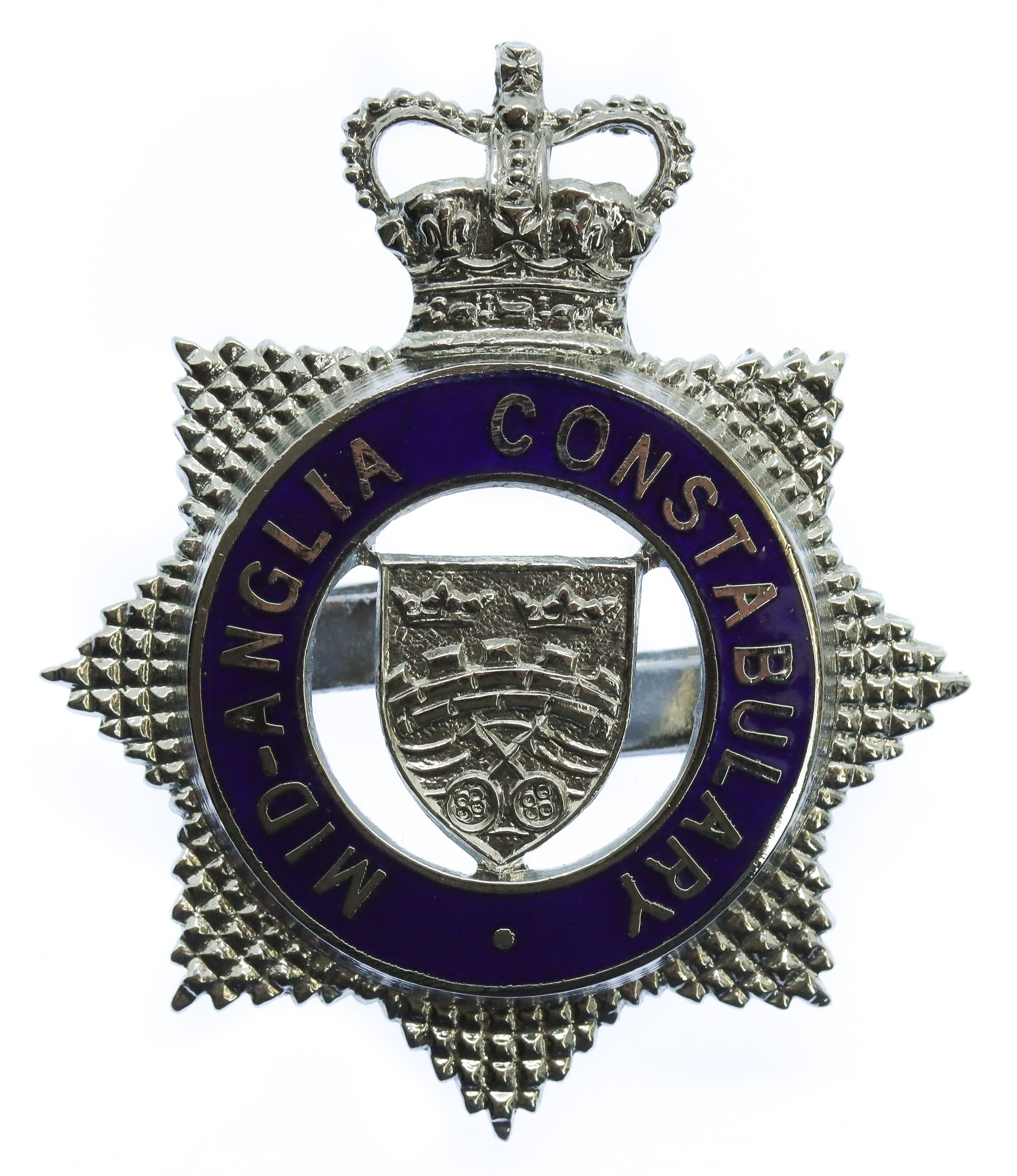 Mid-Anglia Constabulary Senior Officer's Enamelled Cap Badge - Queen's Crown