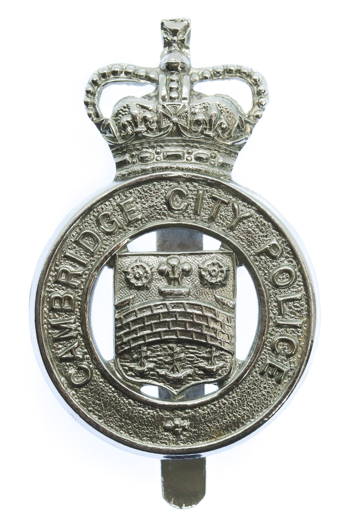 Cambridge City Police Cap Badge - Queen's Crown
