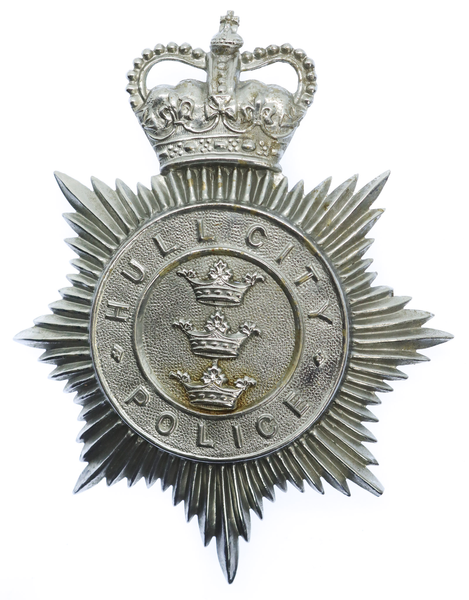 Hull City Police Helmet Plate - Queen's Crown