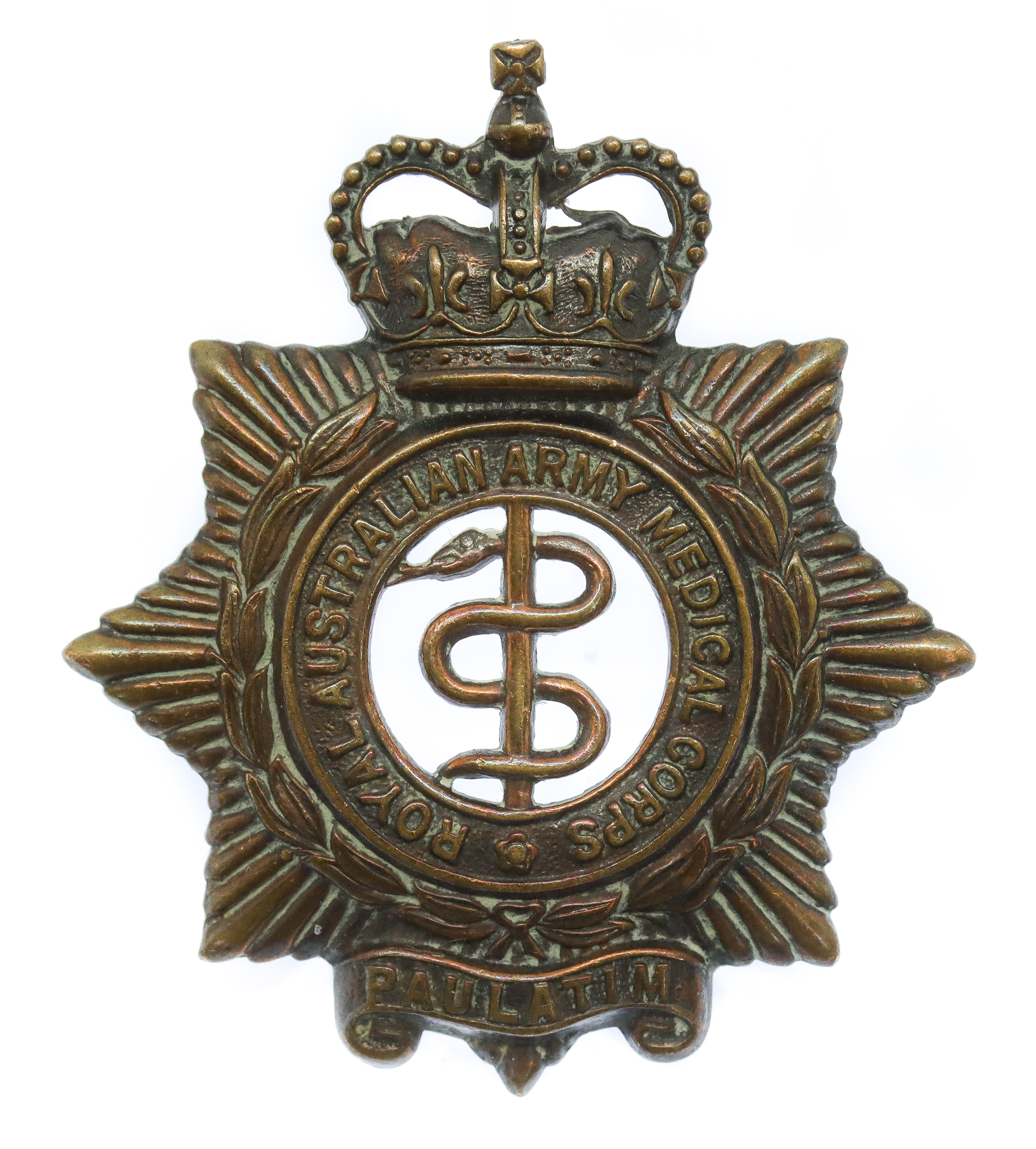 Royal Australian Army Medical Corps Cap Badge - Queen's Crown