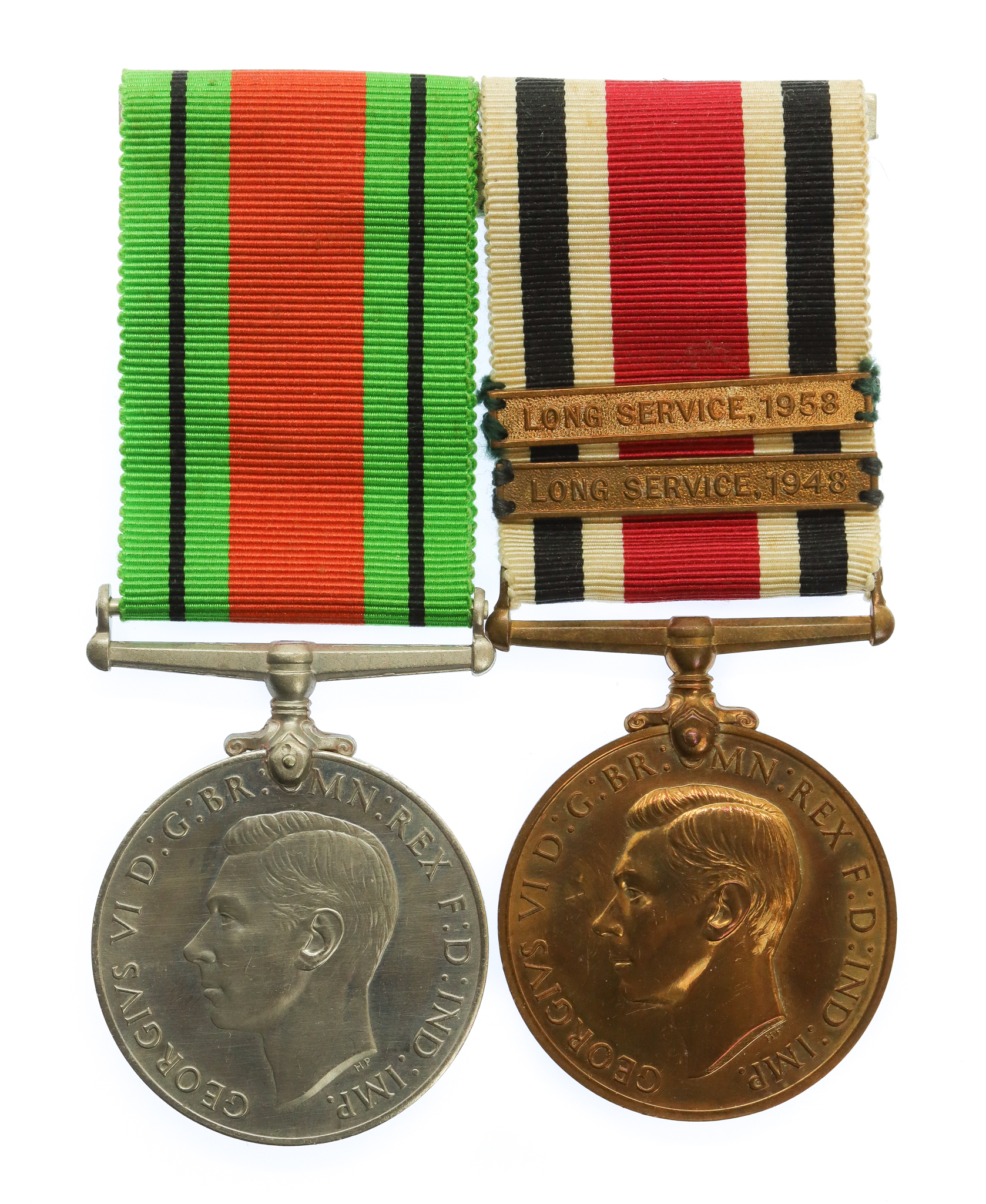WW2 Defence Medal and George V Special Constabulary Long Service Medal (2 Bars - Long Service 1948, Long Service 1958) - Maurice Weiner