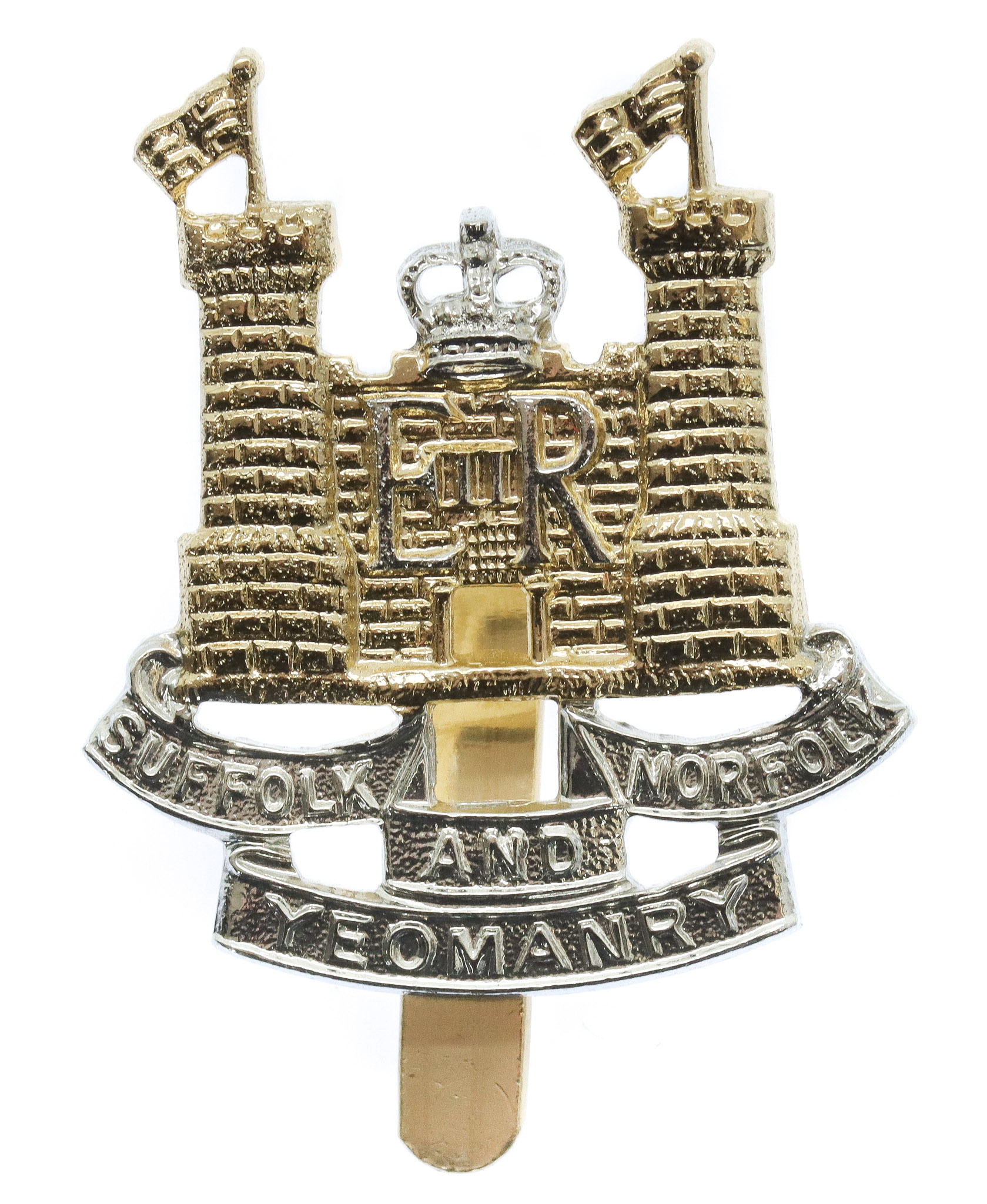 Suffolk and Norfolk Yeomanry Anodised (Staybrite) Cap Badge
