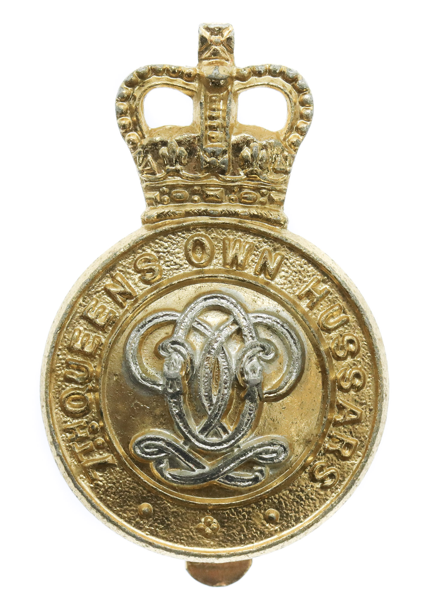 7th Queen's Own Hussars Anodised (Staybrite) Cap Badge