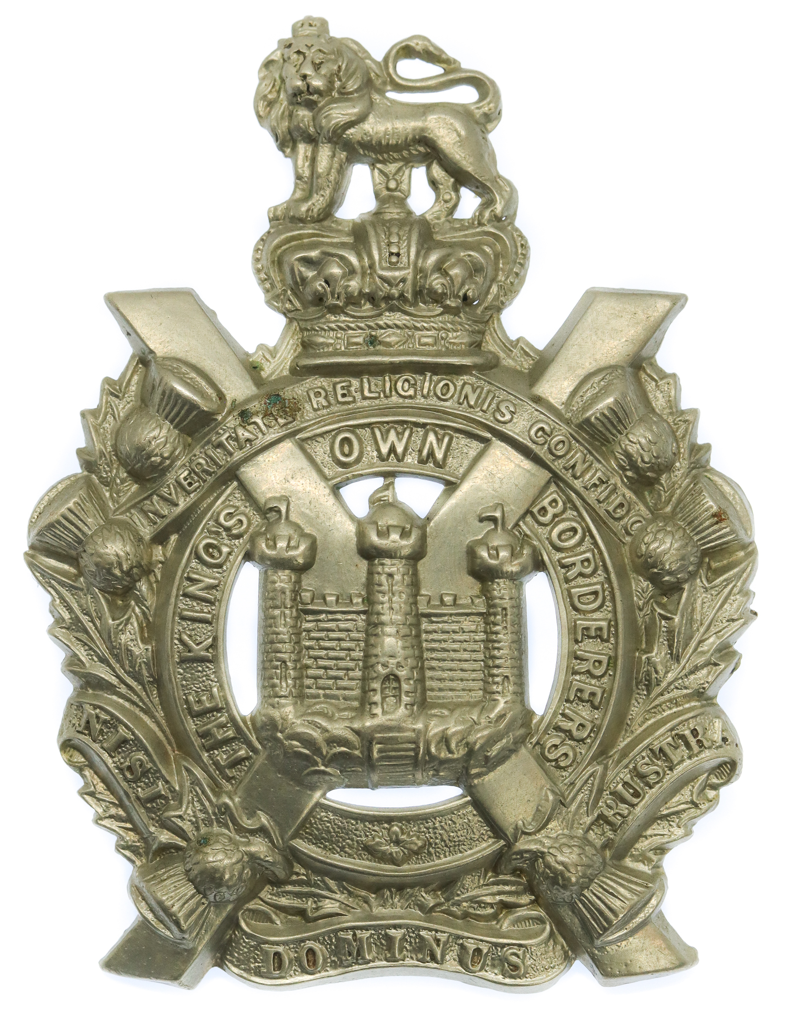 Scarce Victorian King's Own Borderers Cap Badge (c.1881 - 1887)