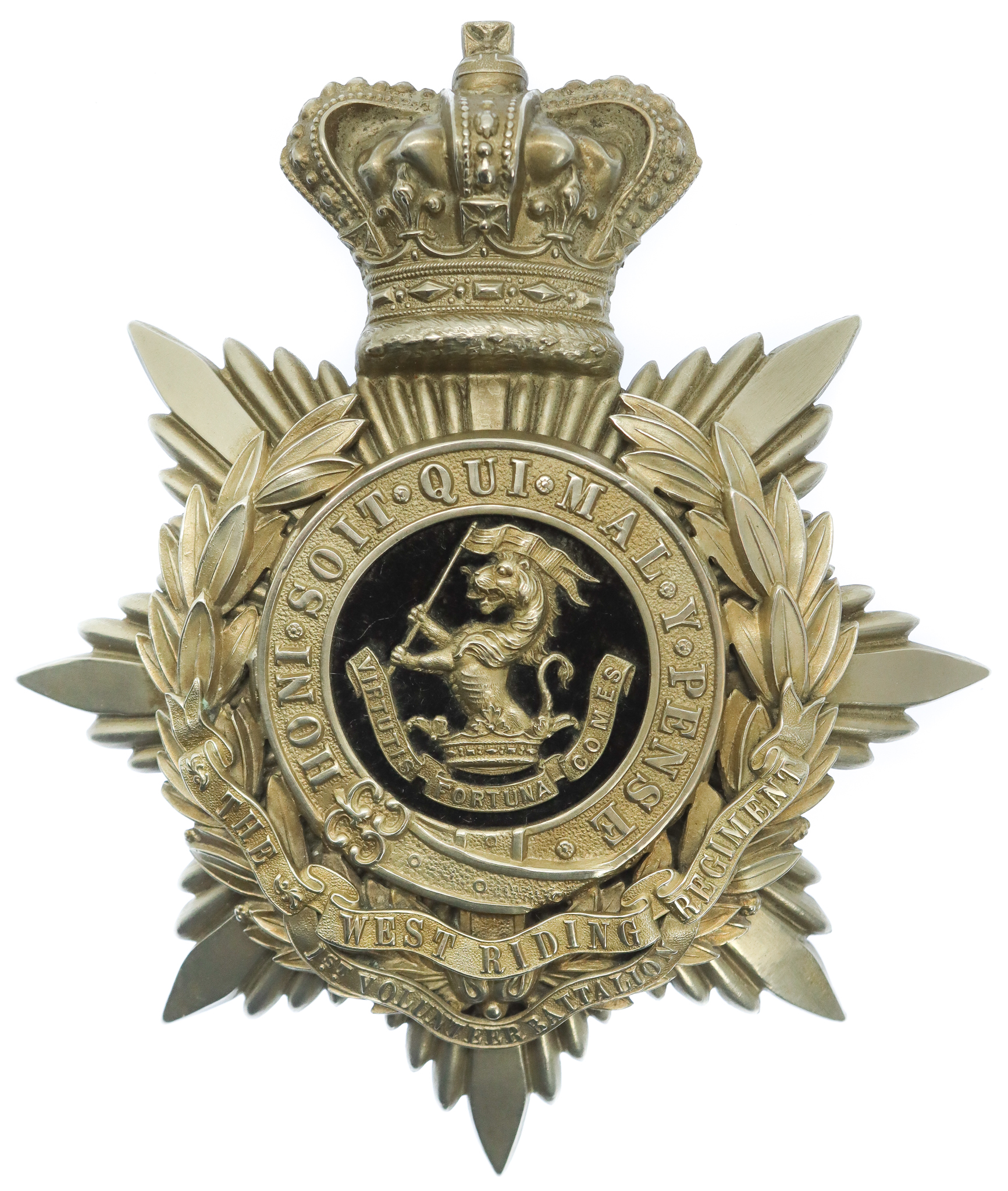 Victorian Ist Volunteer Bn. West Riding Regiment Officer's Helmet Plate