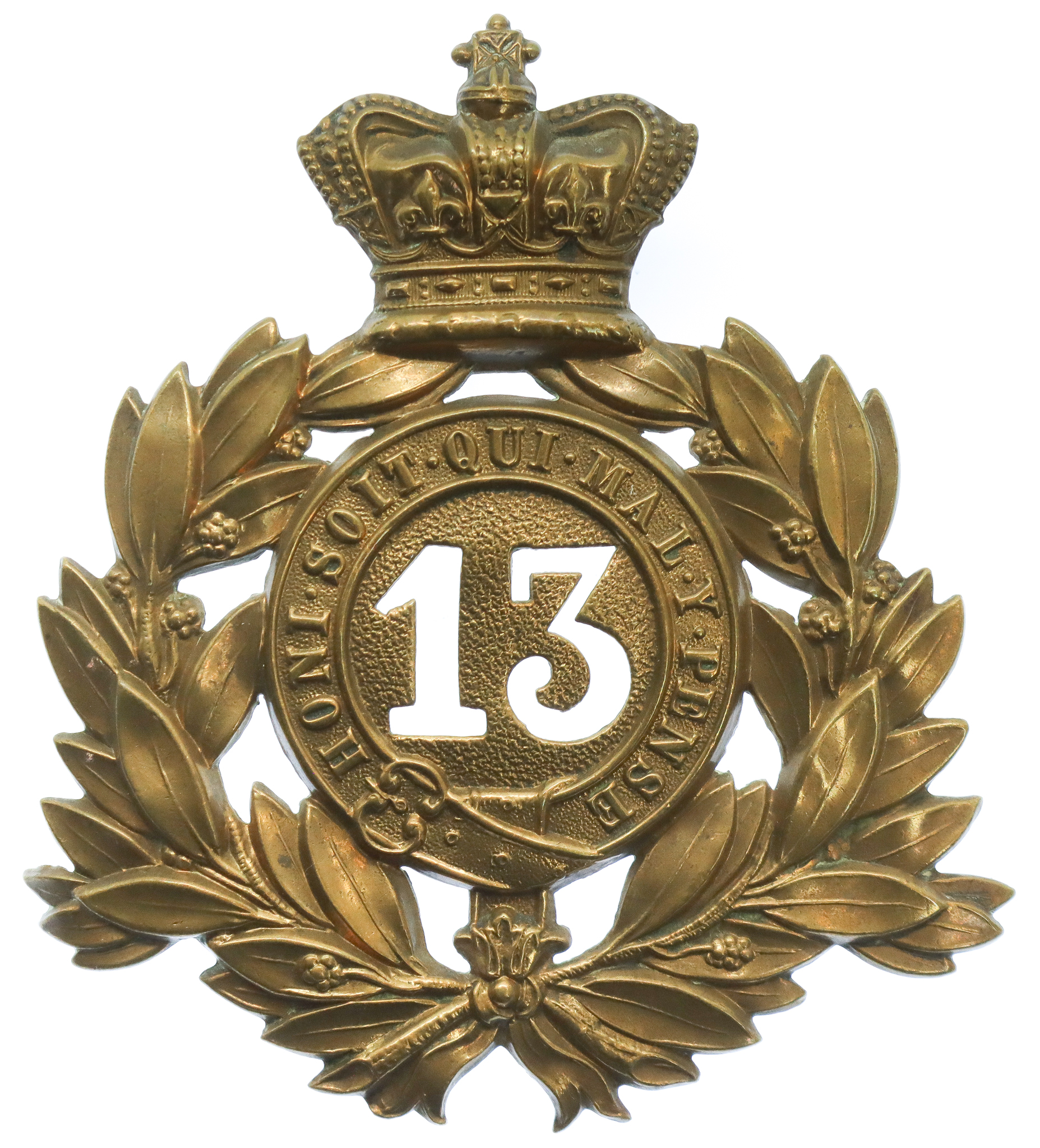 Victorian 13th Regiment of Foot (Ist Somersetshire) Shako Plate (circa 1869 - 78)