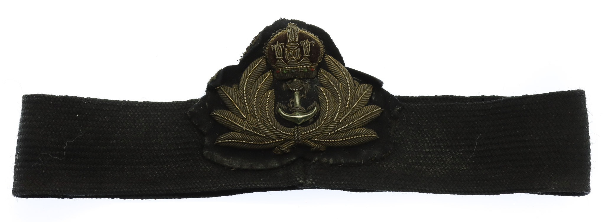 Royal Navy Officer's Bullion Cap Badge & Band