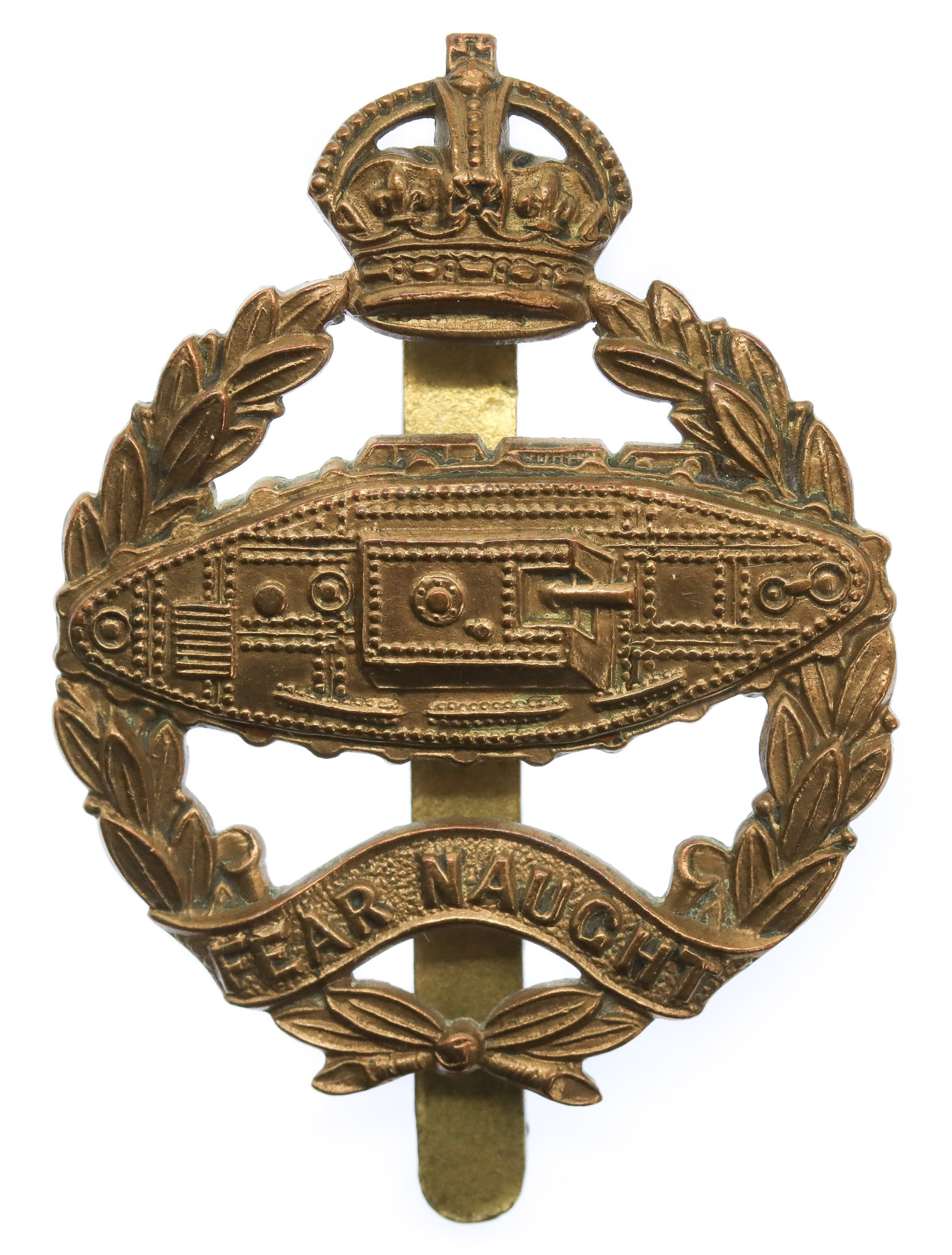 Scarce 1924 Royal Tank Corps Bandsman's Brass Beret Badge (Tank Facing Right)