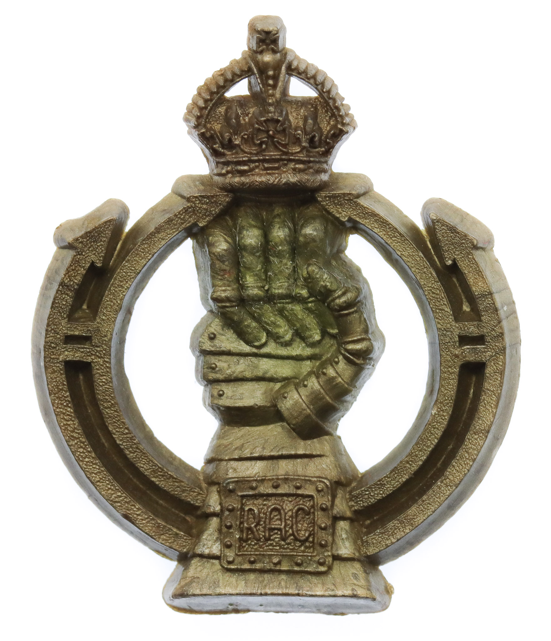 Royal Armoured Corps (R.A.C.) WW2 Plastic Economy Cap Badge