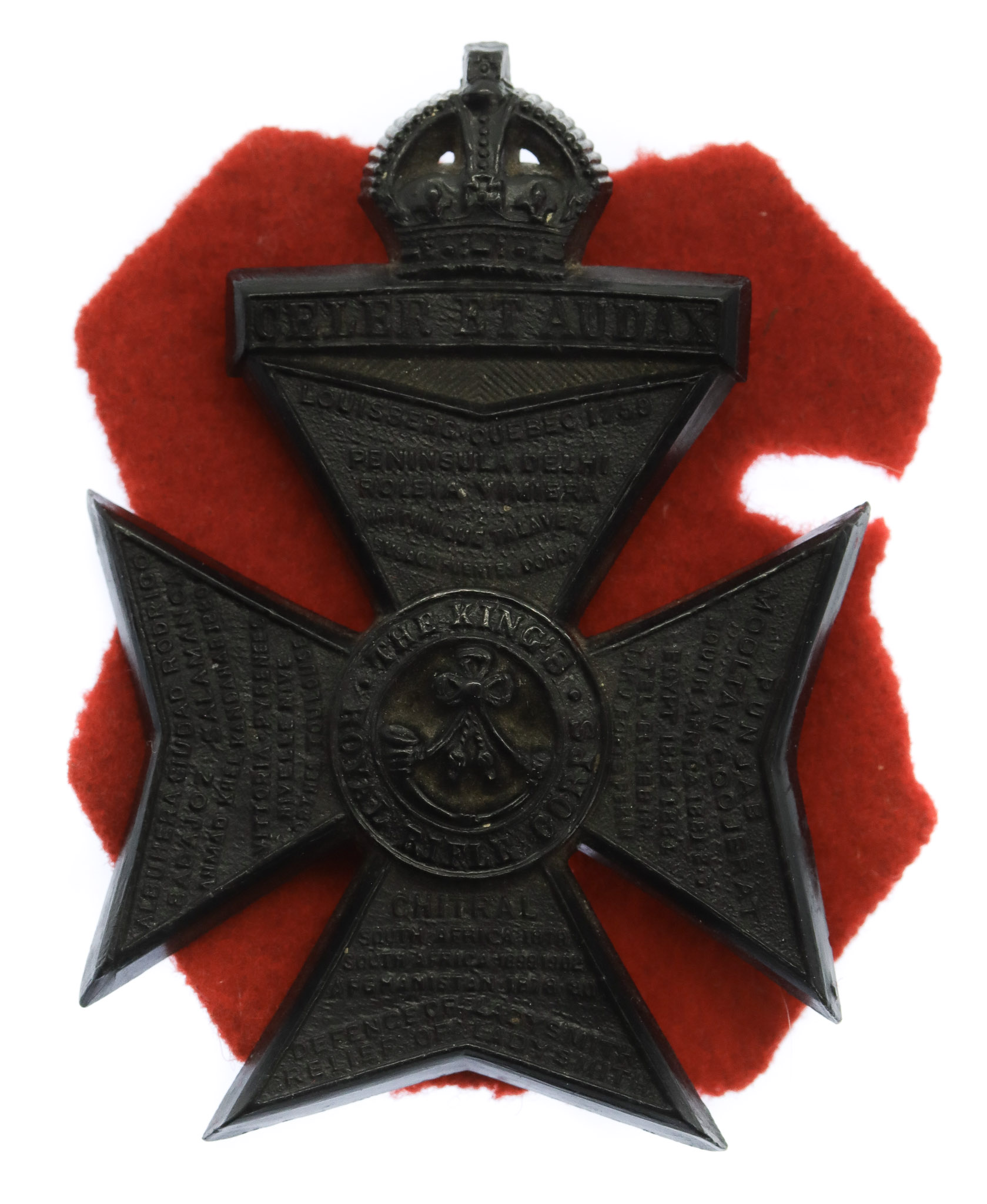 King's Royal Rifle Corps (K.R.R.C.) WW2 Plastic Economy Cap Badge