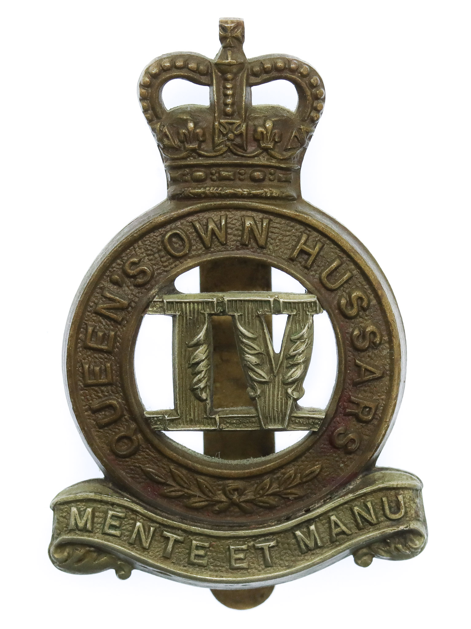 4th Queen's Own Hussars Cap Badge - Queen's Crown