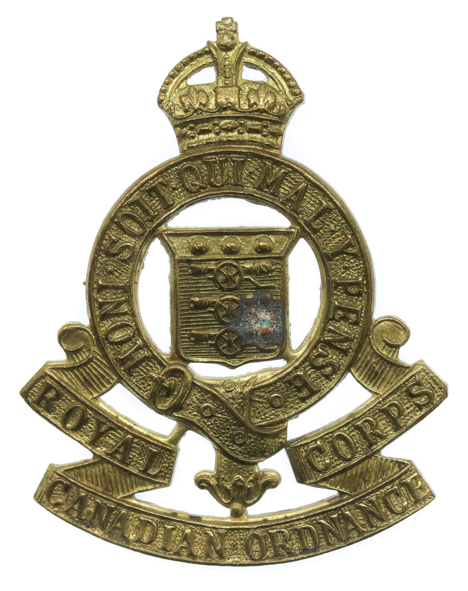 Royal Canadian Ordnance Corps Cap Badge - King's Crown