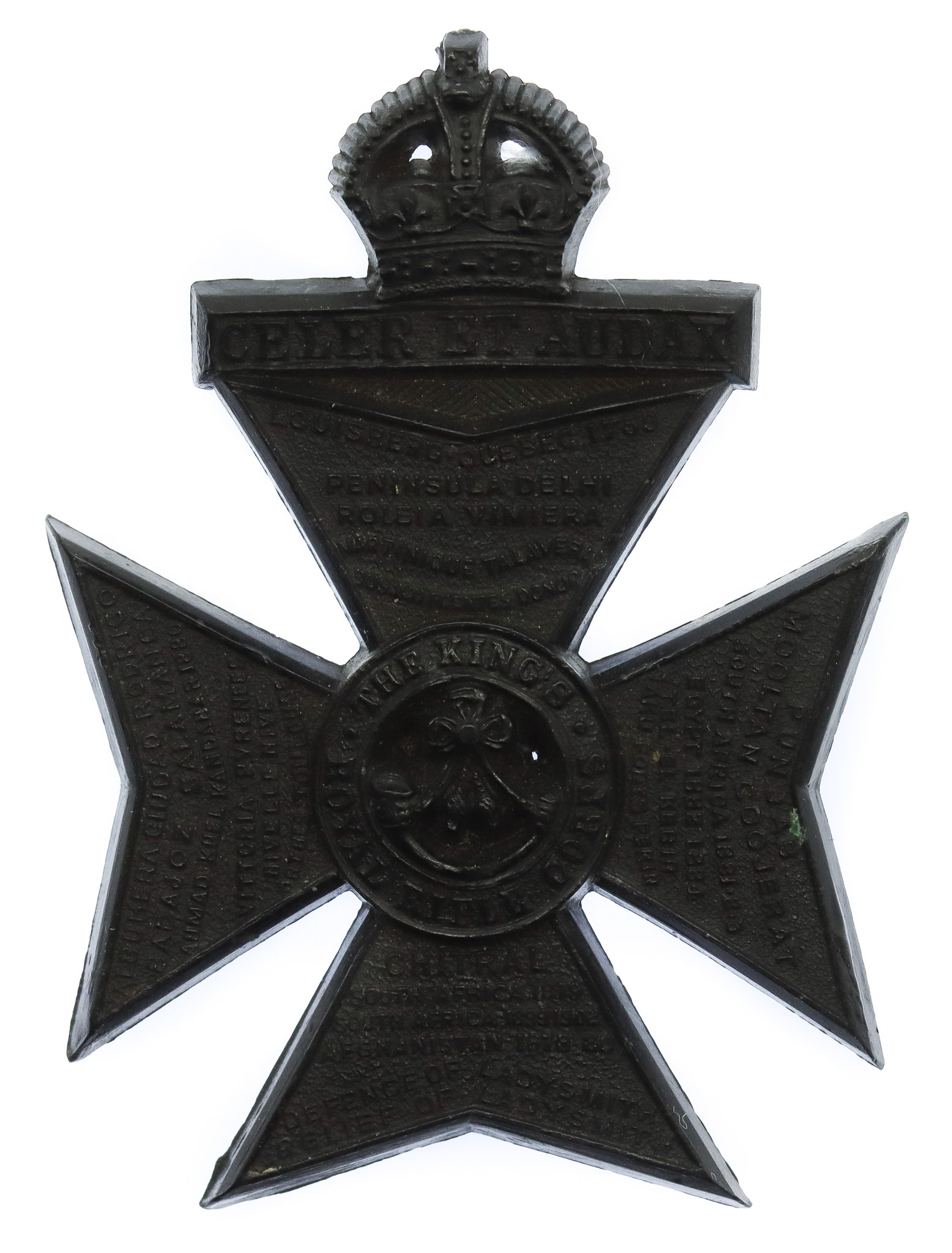 King's Royal Rifle Corps (K.R.R.C.) WW2 Plastic Economy Cap Badge