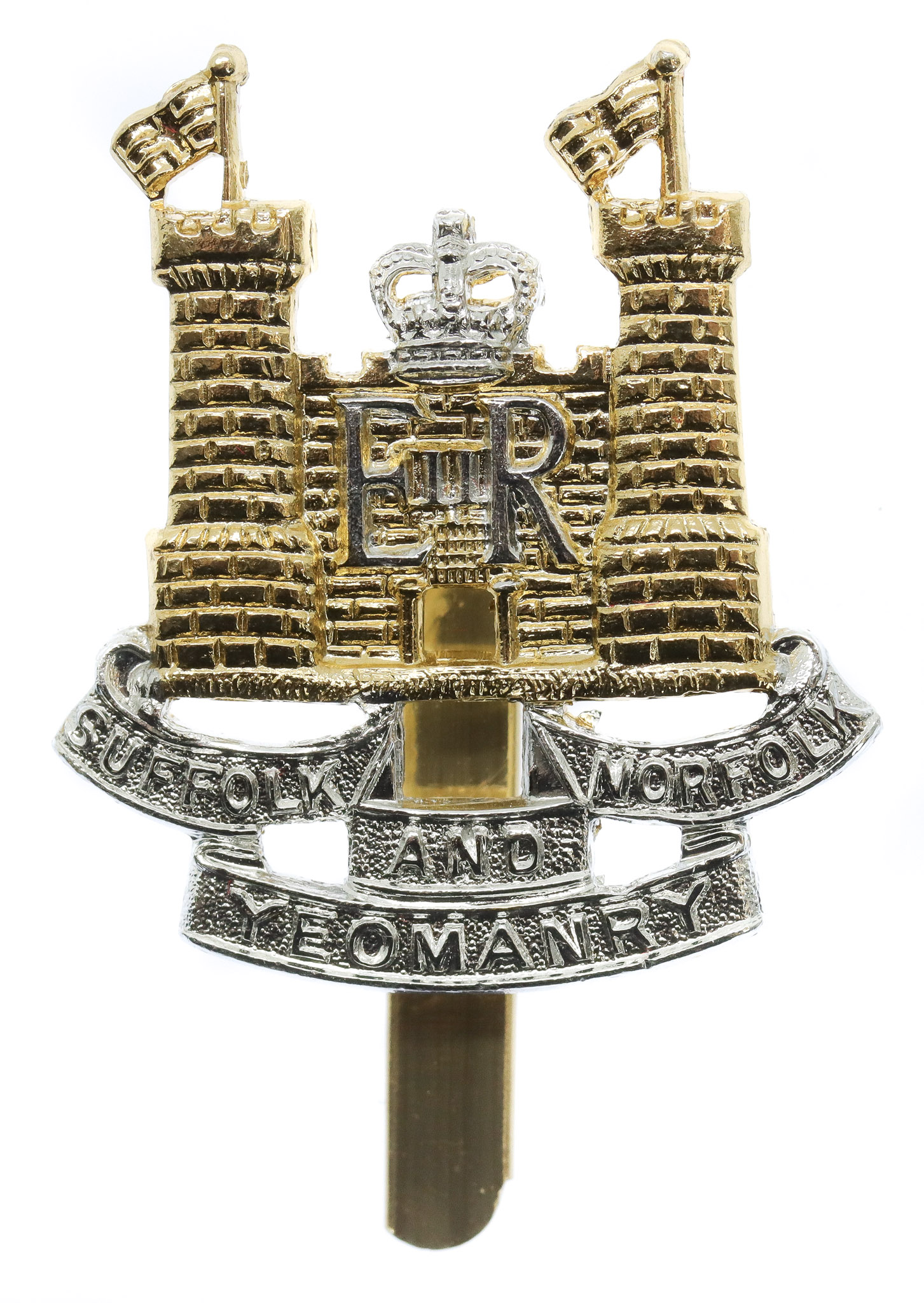 Suffolk and Norfolk Yeomanry Anodised (Staybrite) Cap Badge
