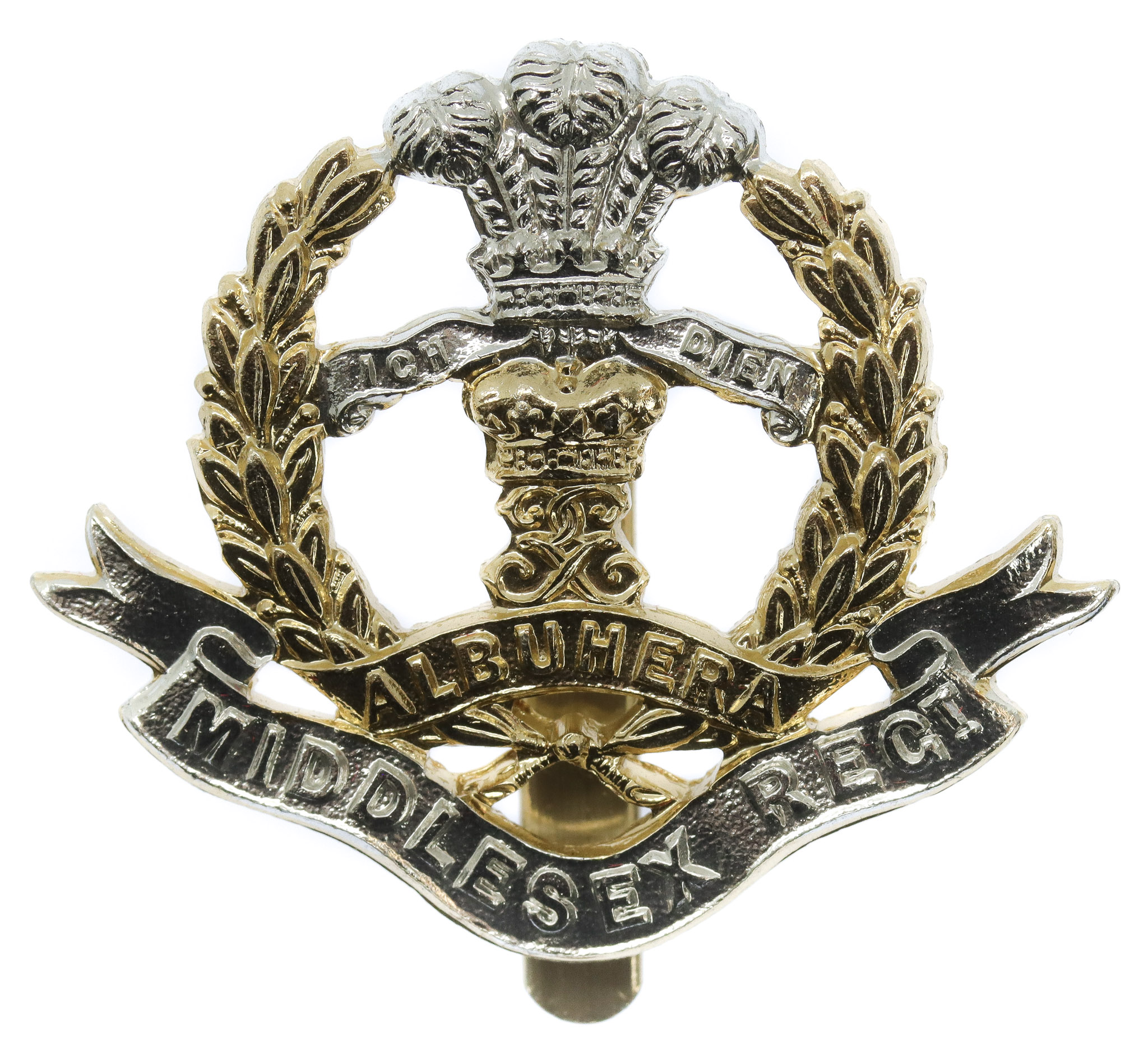 Middlesex Regiment Anodised (Staybrite) Cap Badge