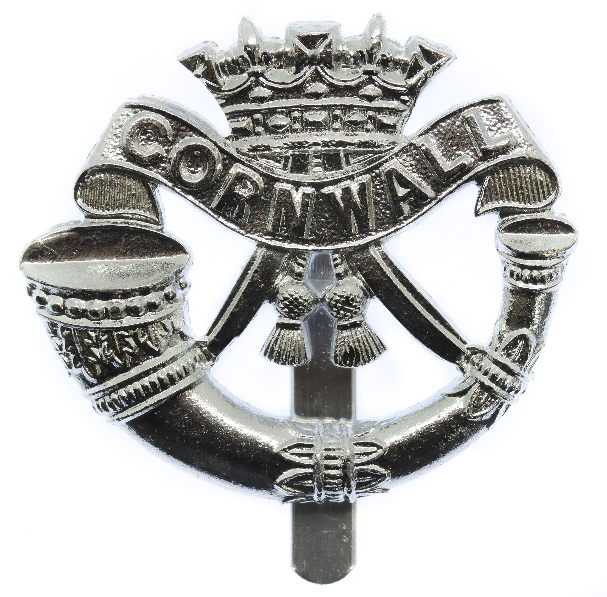 Duke of Cornwall's Light Infantry Anodised (Staybrite) Cap Badge