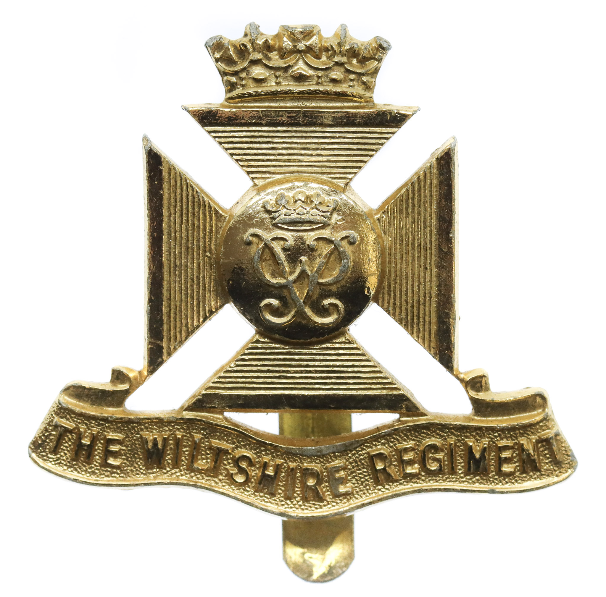 Wiltshire Regiment Anodised (Staybrite) Cap Badge (Prince Philip Cypher) (Metal Slider)