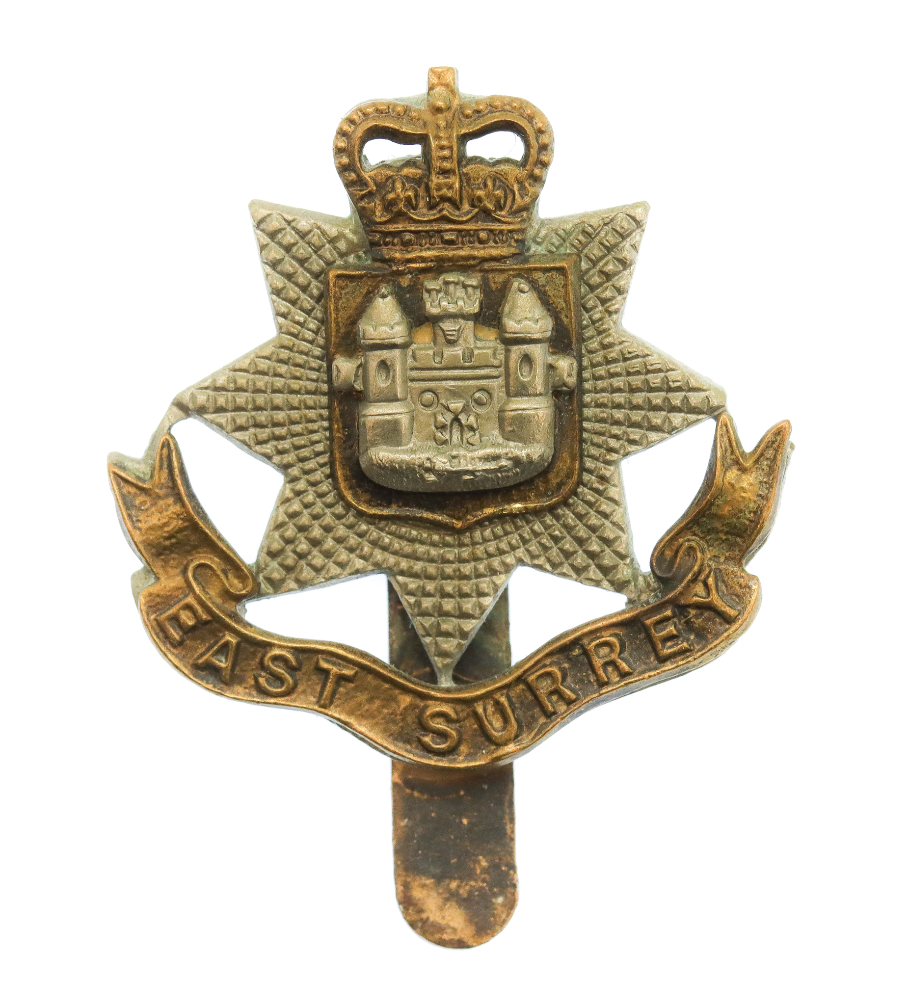 East Surrey Regiment Beret Badge - Queen's Crown