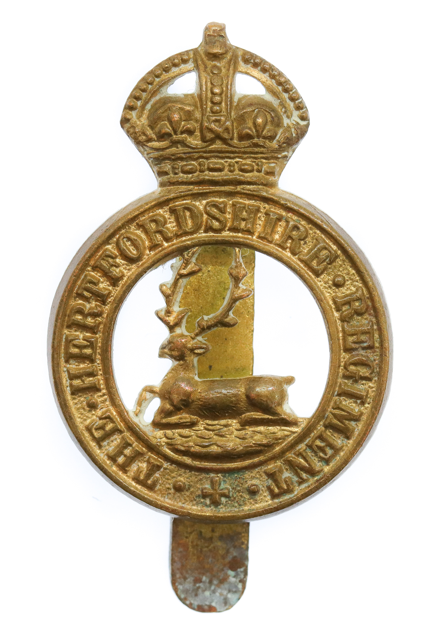 Hertfordshire Regiment Cap Badge - King's Crown