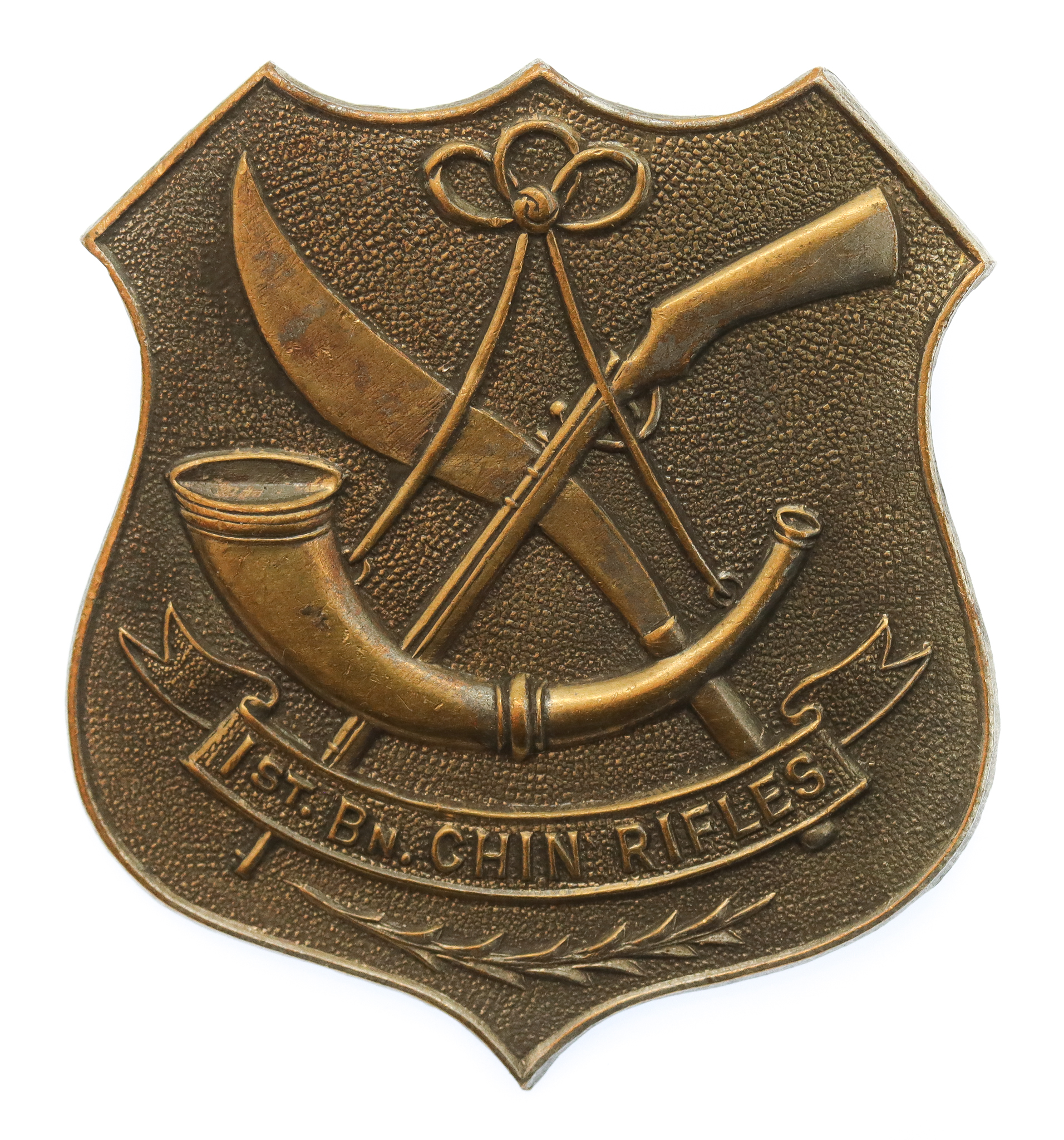 Scarce 1st Bn. Chin Rifles Cap Badge