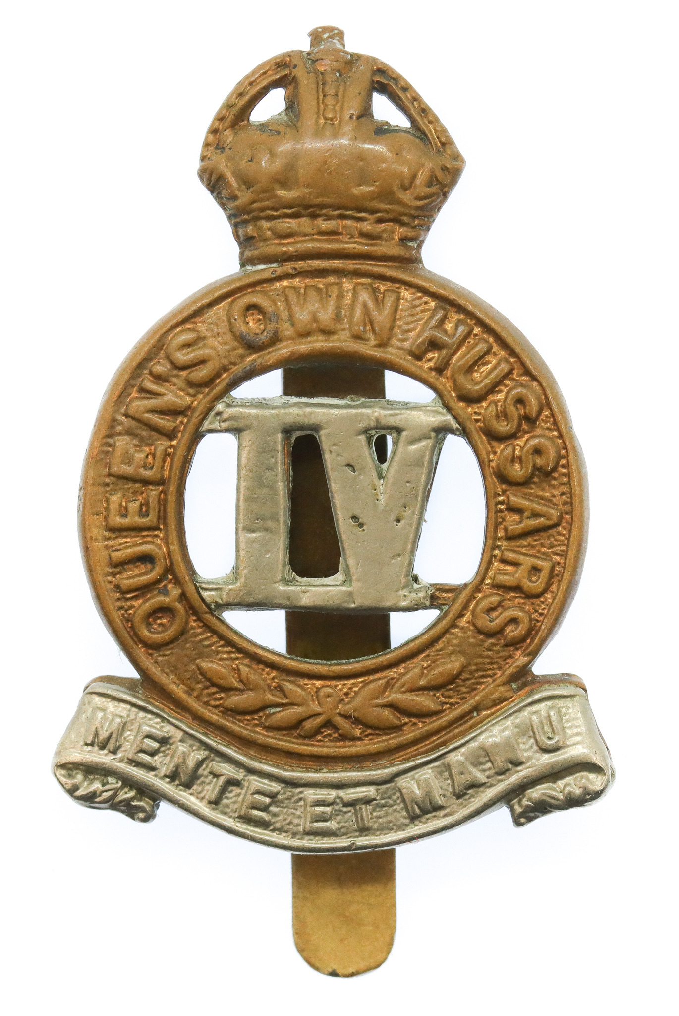 4th Queen's Own Hussars Cap Badge - King's Crown