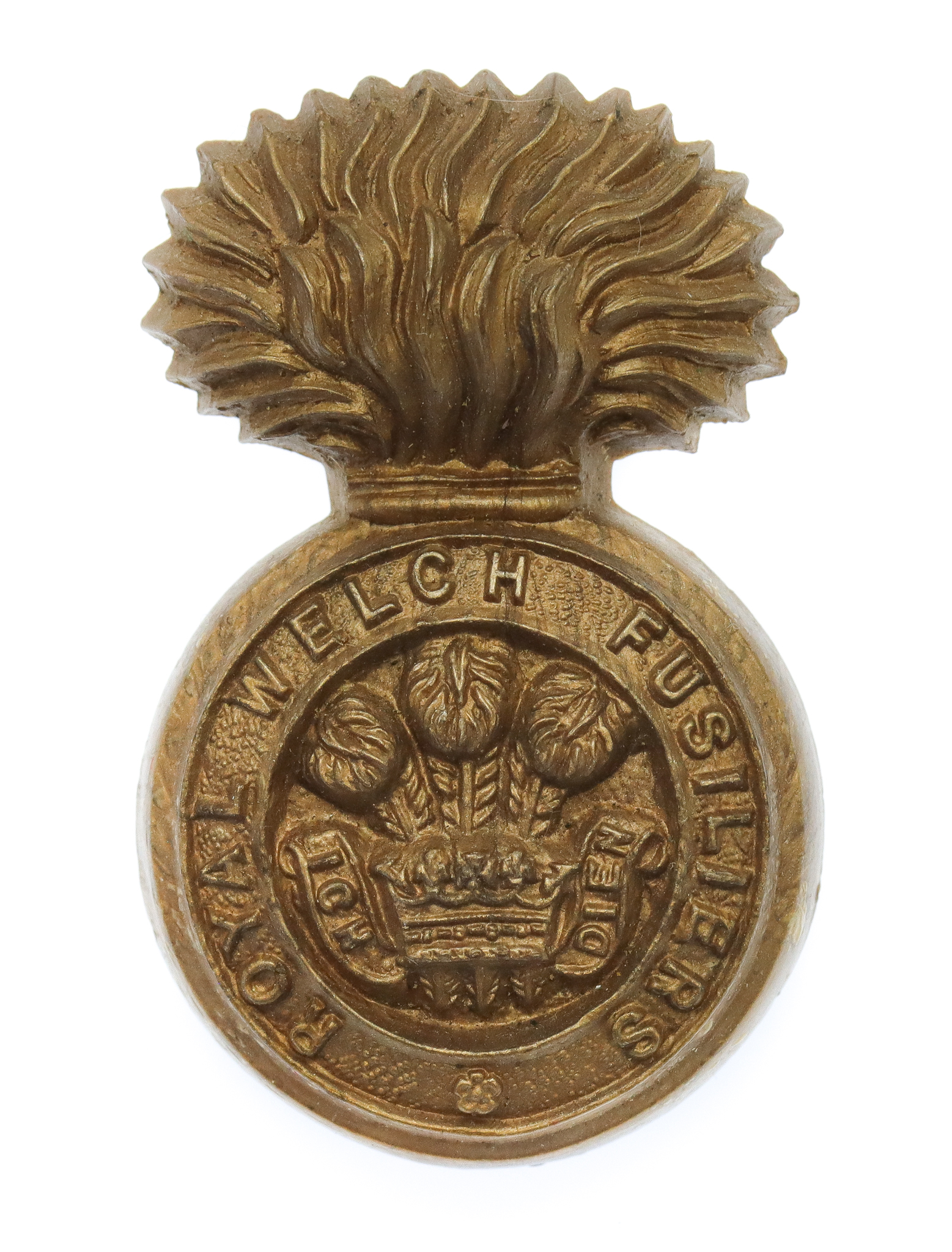 Royal Welch Fusiliers WW2 Plastic Economy Cap Badge