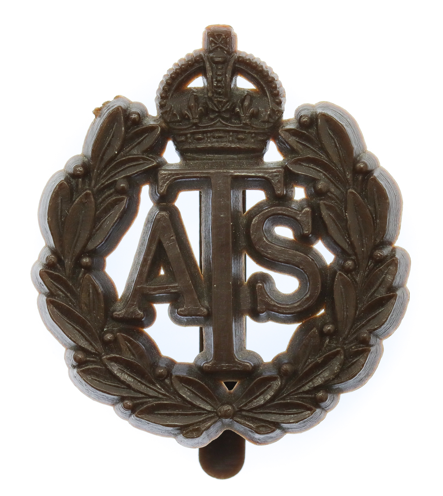Auxiliary Territorial Service (A.T.S.) WW2 Plastic Economy Cap Badge