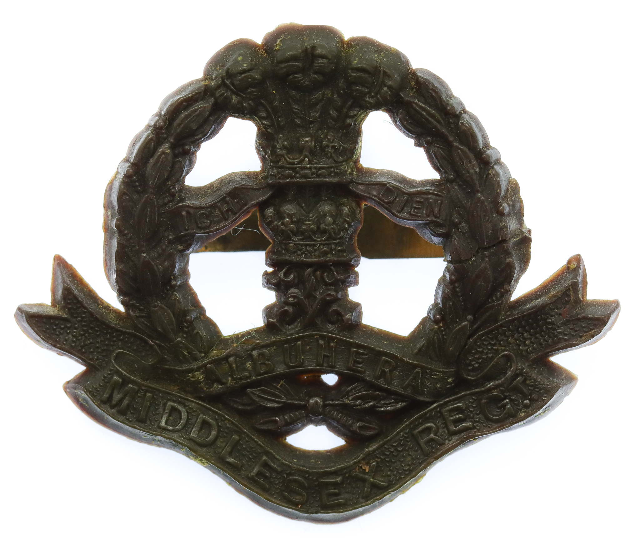 Middlesex Regiment WW2 Plastic Economy Cap Badge