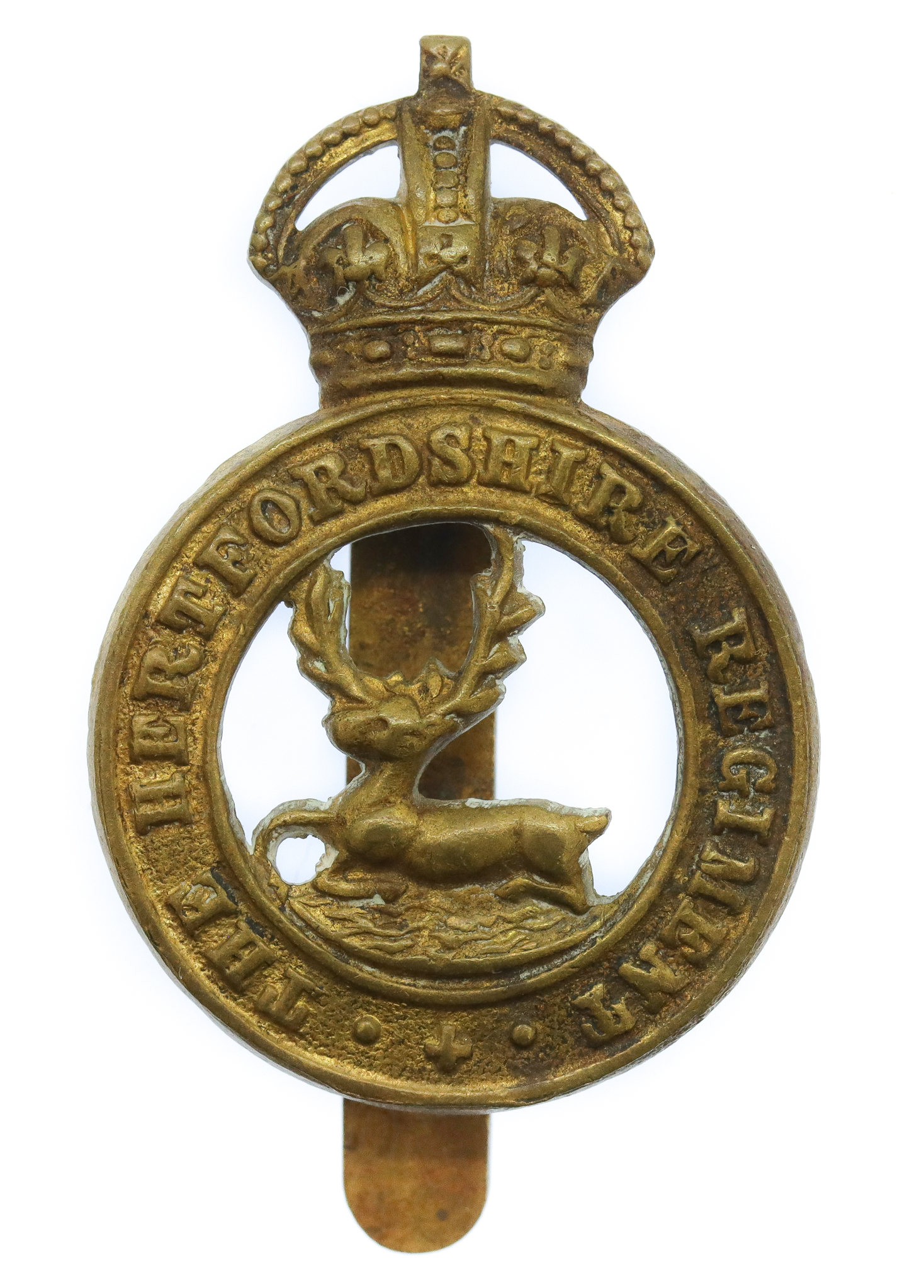 Hertfordshire Regiment Cap Badge - King's Crown