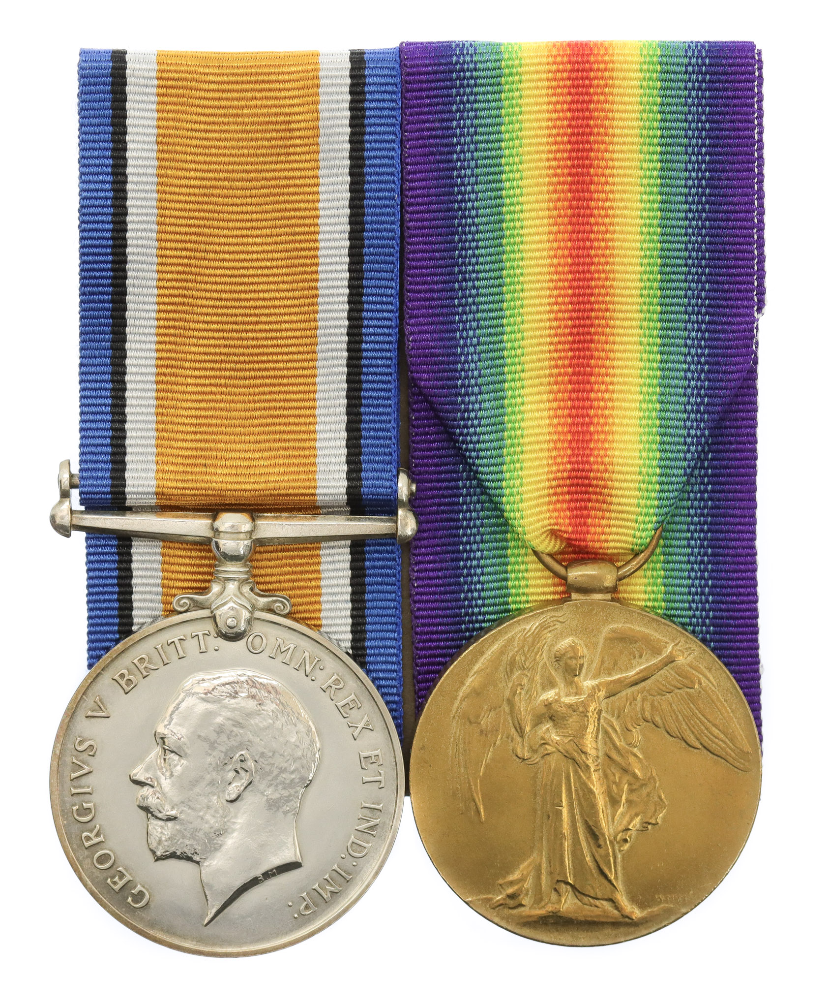 WW1 British War & Victory Medal Pair - Pte. J.W. Woodiwiss, 2nd/5th Bn. King's Own Yorkshire Light Infantry - K.I.A. 23/05/17