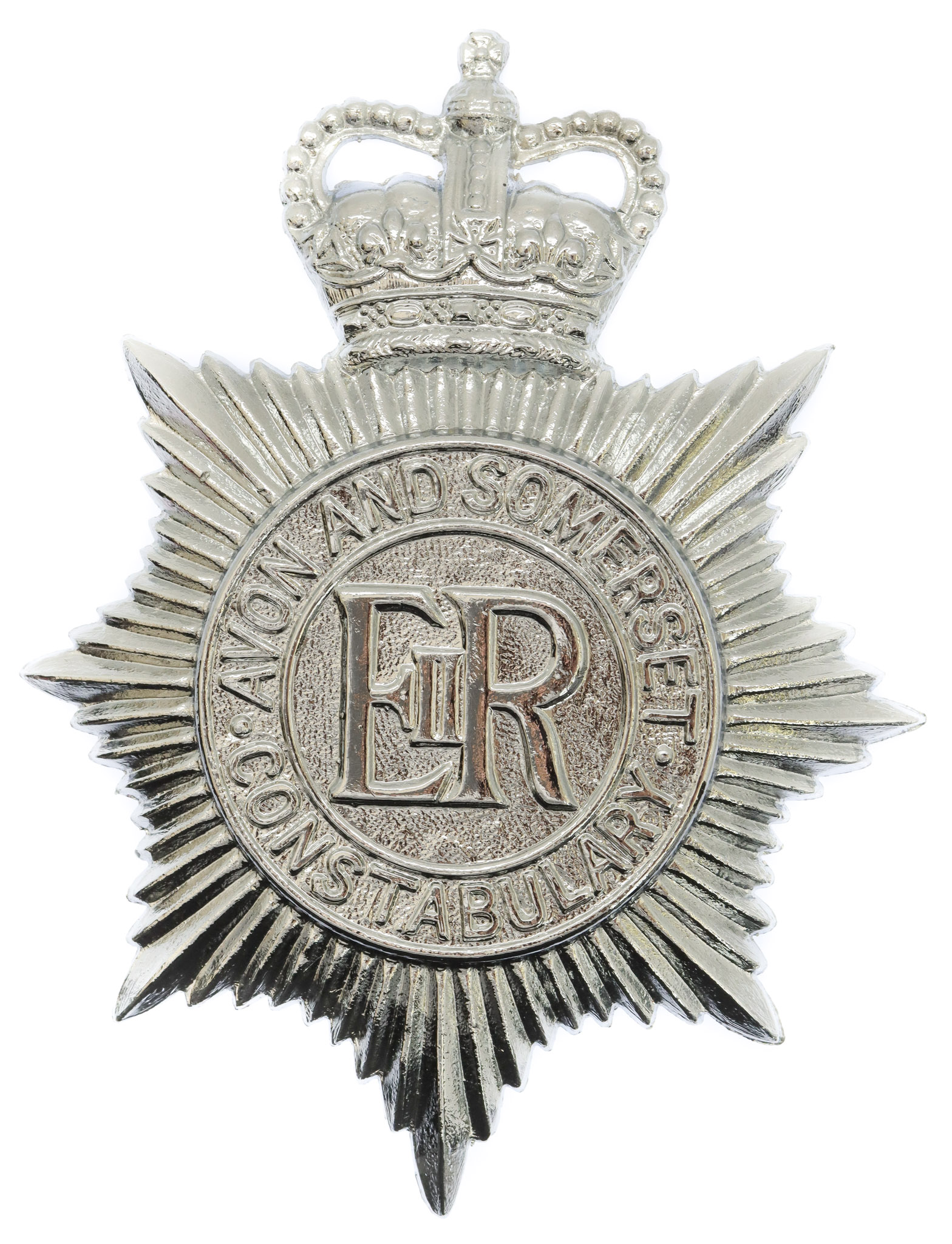 Avon and Somerset Constabulary Plastic Helmet Plate - Queen's Crown