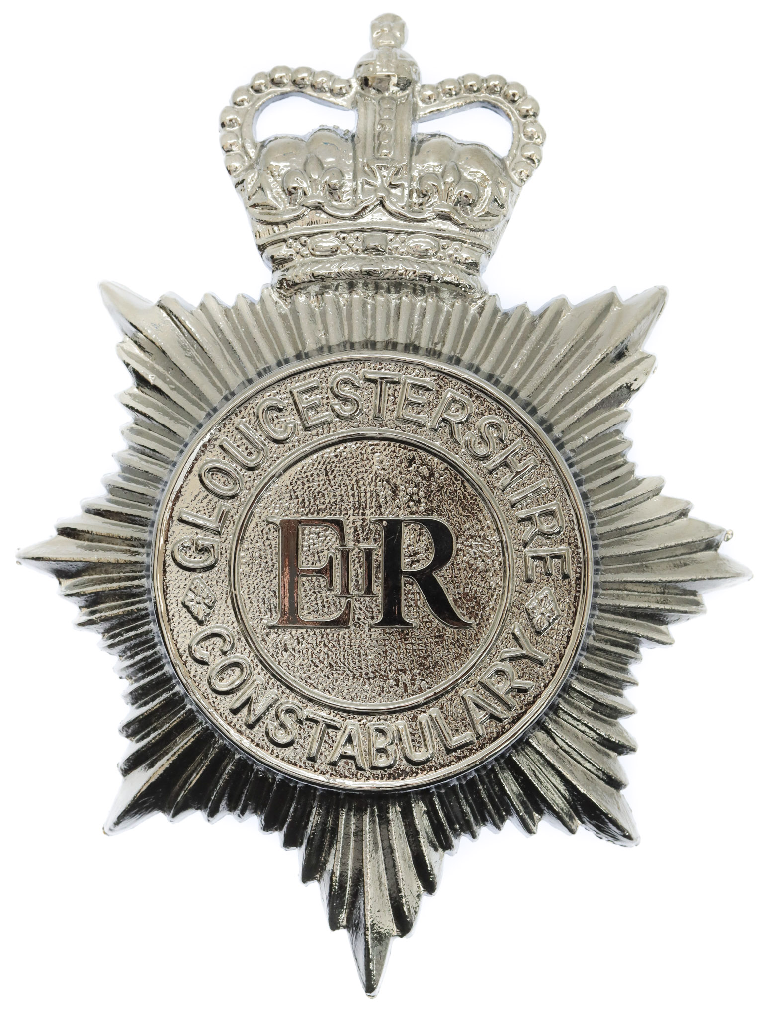 Gloucestershire Constabulary Plastic Helmet Plate - Queen's Crown