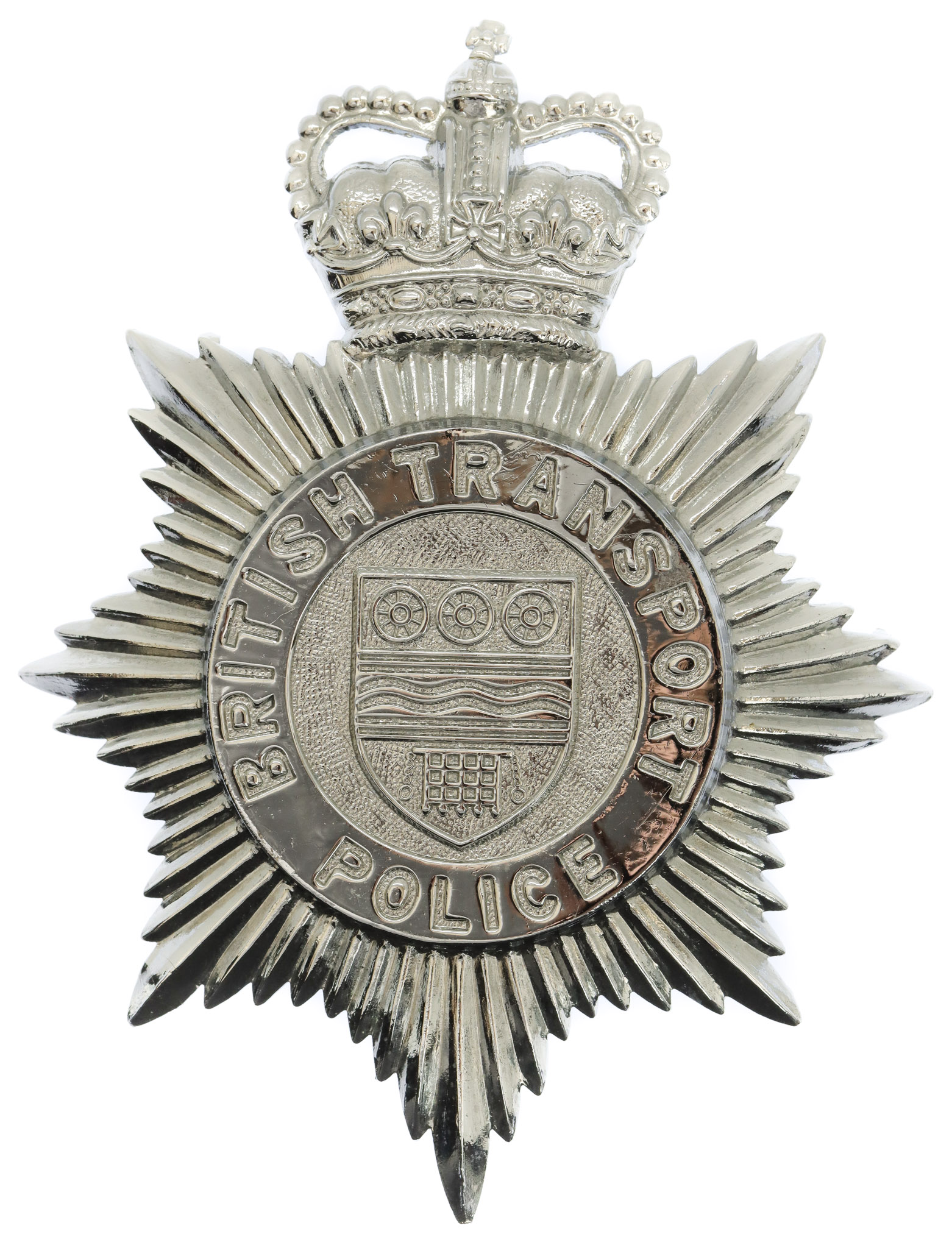 British Transport Police (B.T.P.) Helmet Plate - Queen's Crown