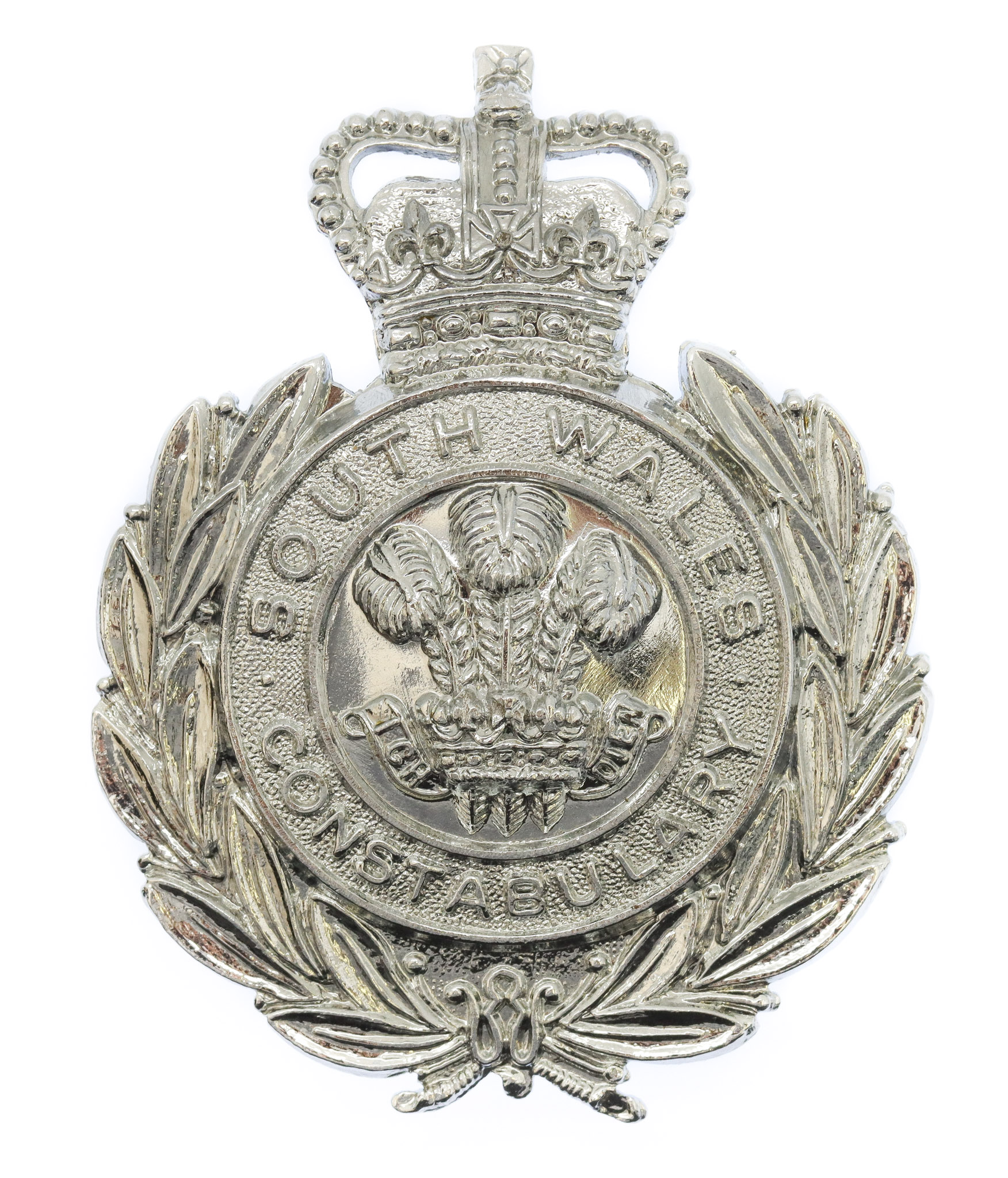 South Wales Constabulary Wreath Cap Badge - Queen's Crown