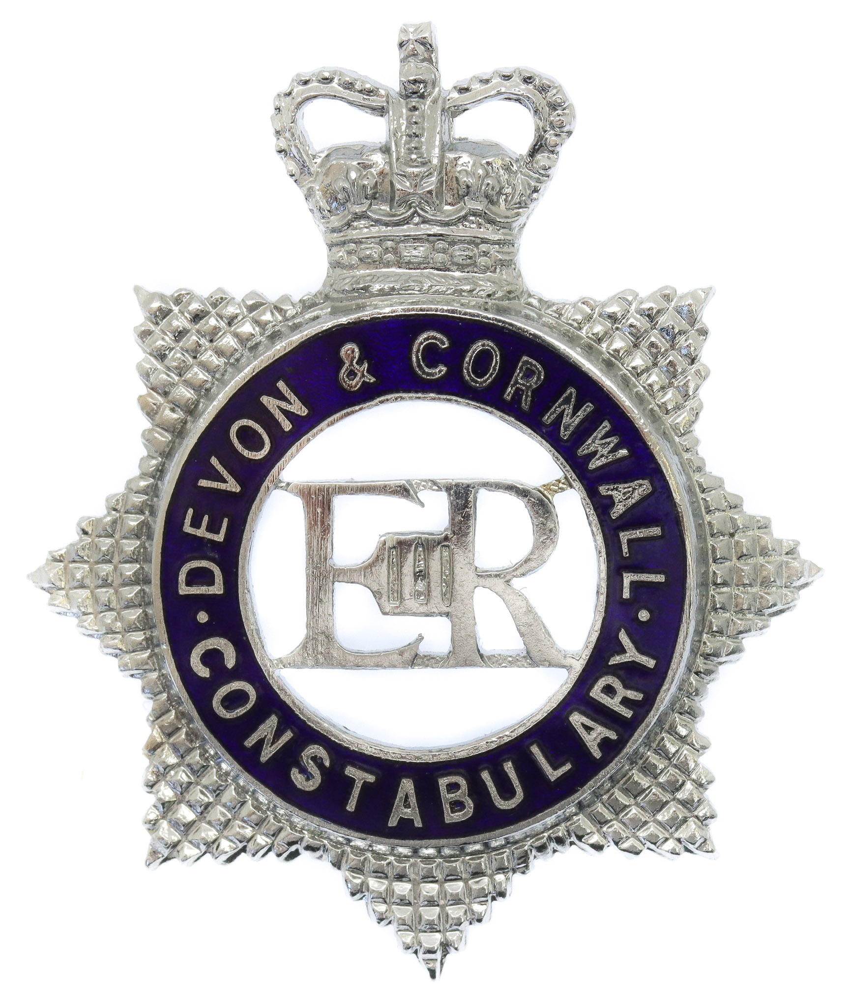 Devon & Cornwall Constabulary Senior Officer's Enamelled Cap Badge - Queen's Crown
