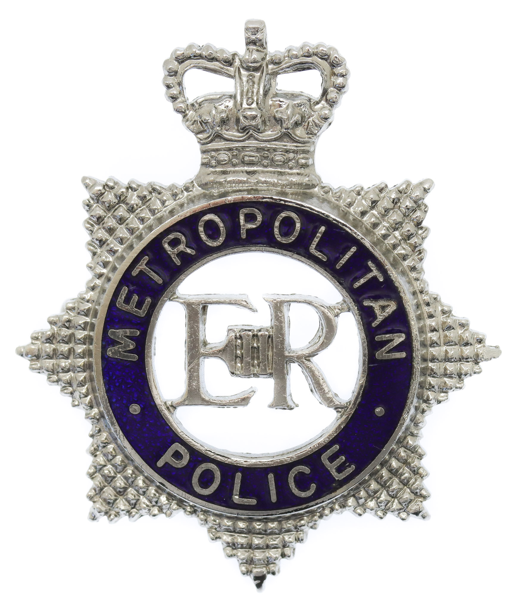 Metropolitan Police Senior Officer's Enamelled Cap Badge - Queen's Crown