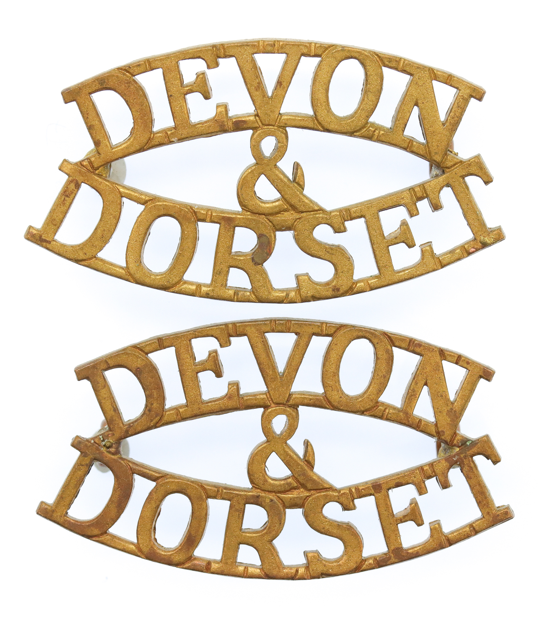 Pair of Devonshire & Dorset Regiment (DEVON/&/DORSET) Shoulder Titles