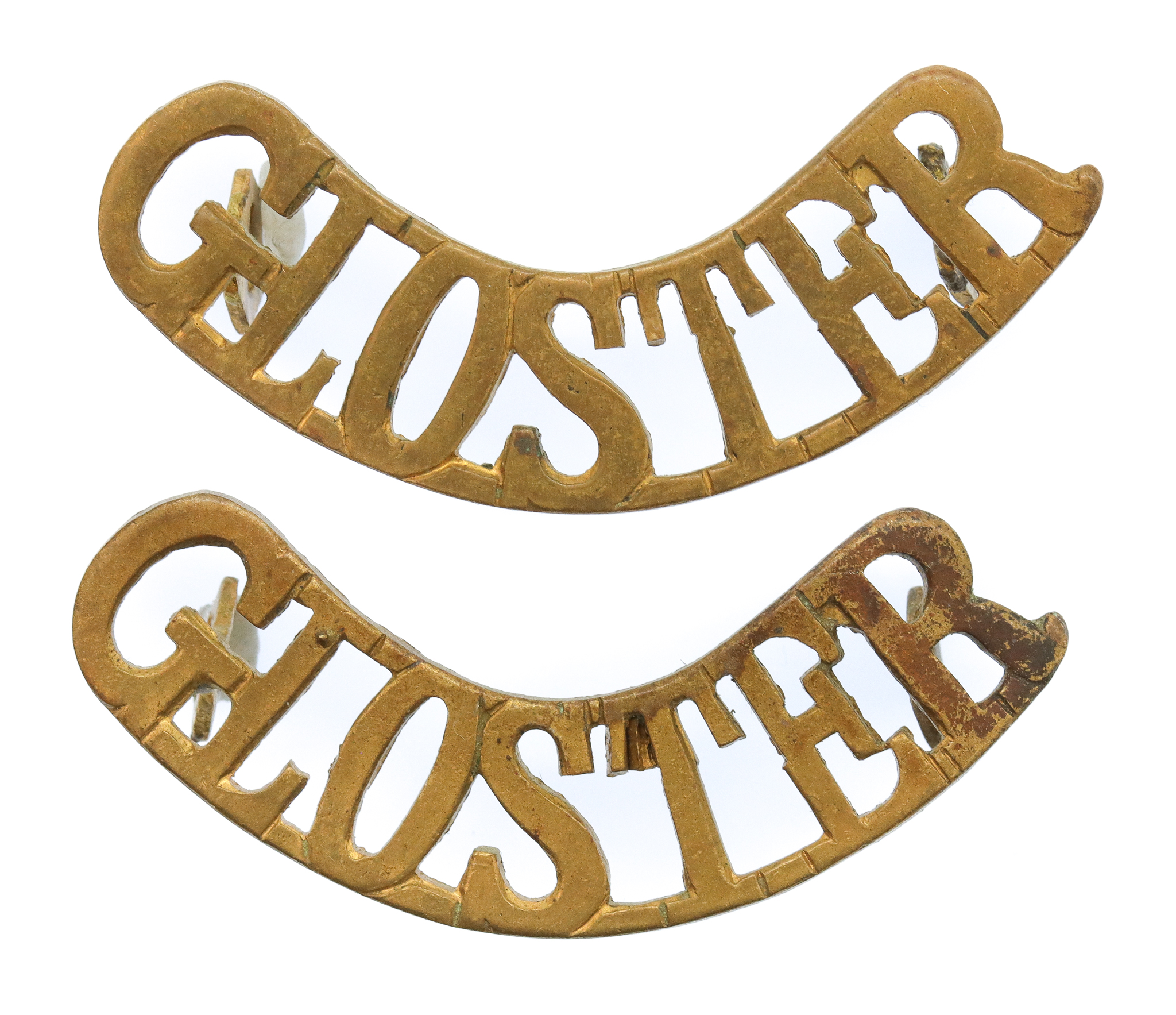 Pair of Gloucestershire Regiment (GLOSTER) Shoulder Titles