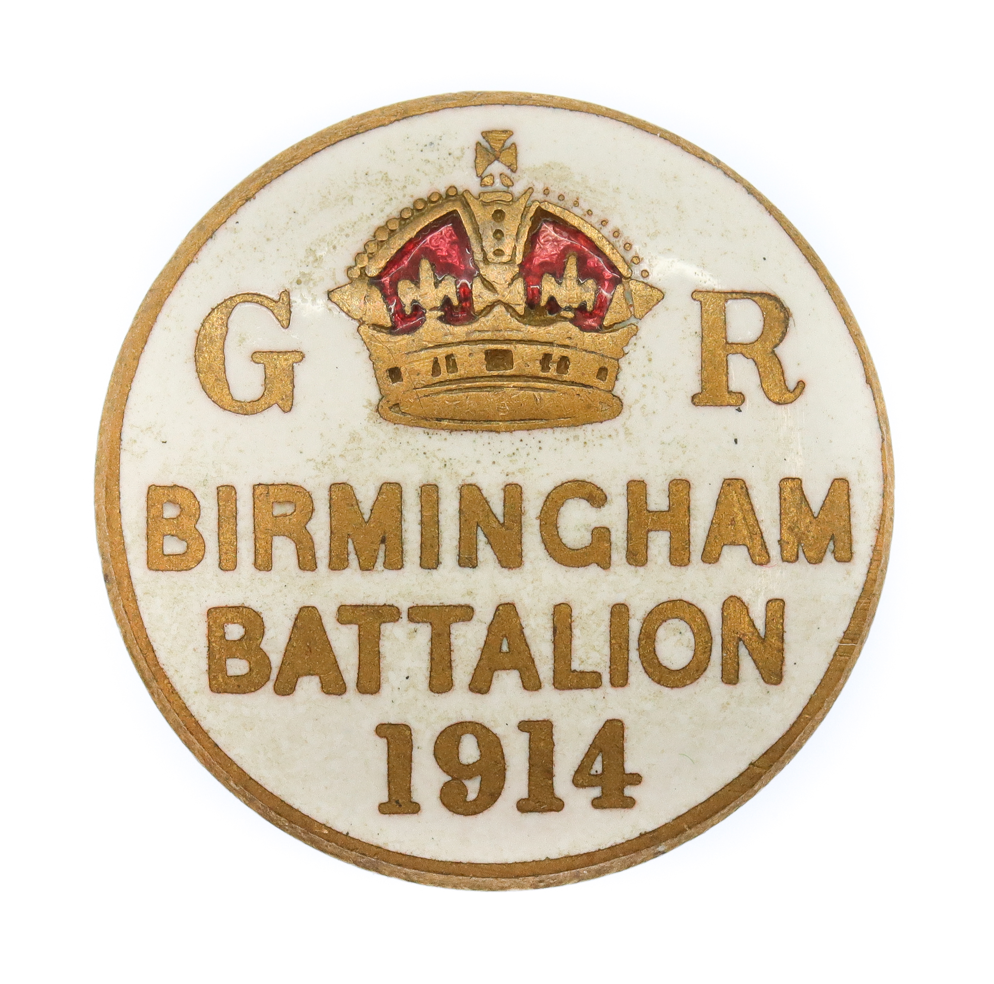 WWI Birmingham Battalion 1914 Kitchener's Army Enamelled Lapel Badge