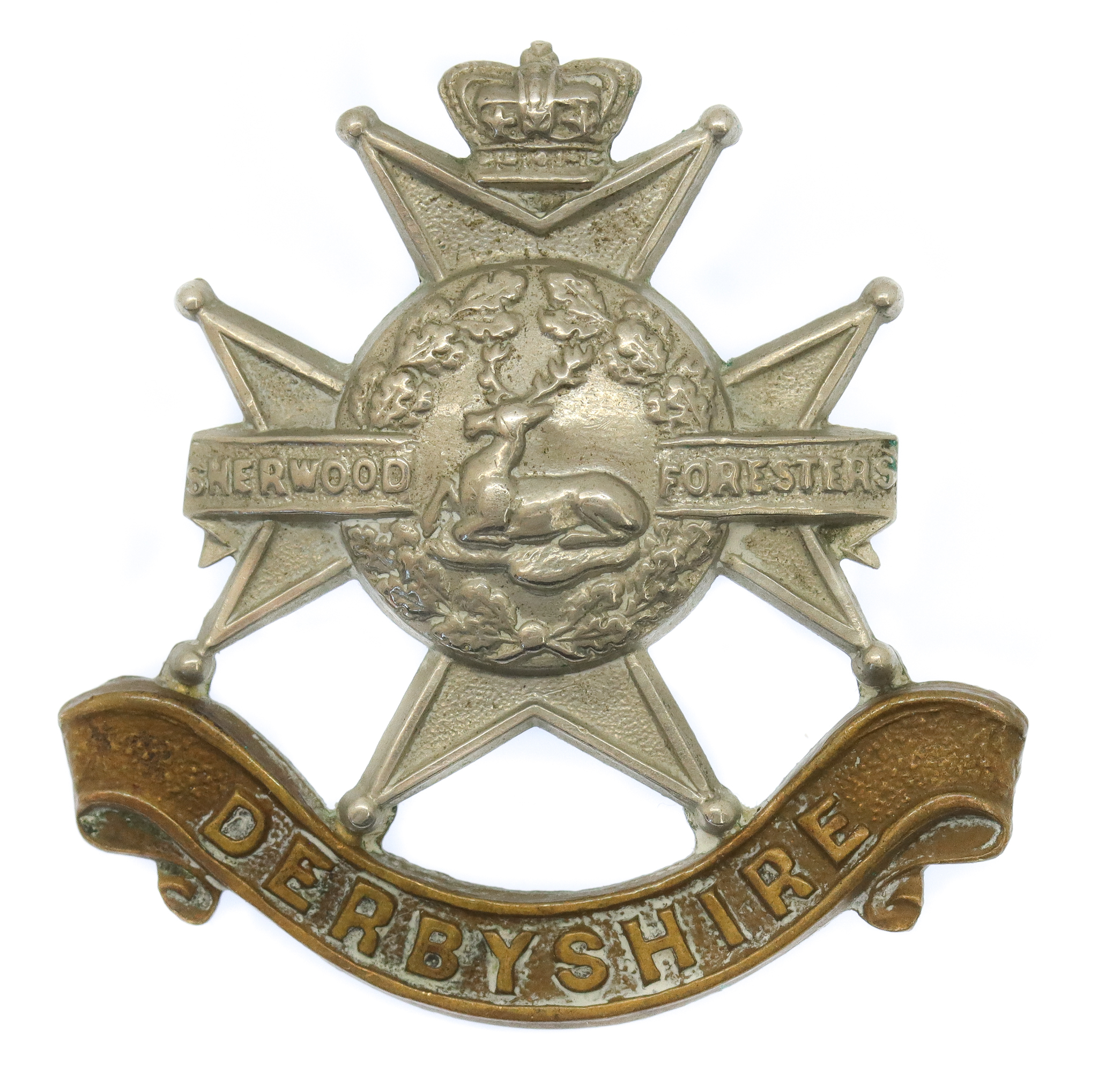 Victorian Derbyshire Regiment (Sherwood Foresters) Cap Badge