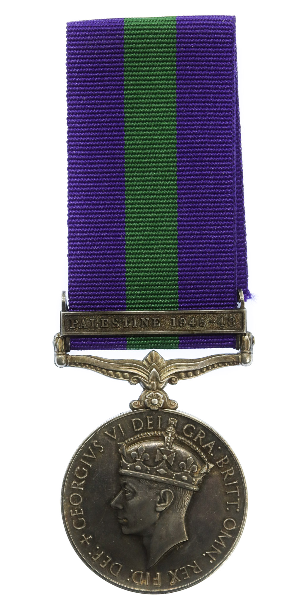 General Service Medal (Clasp - Palestine 1945-48) - B/Const. E.F. Bradford, Palestine Police